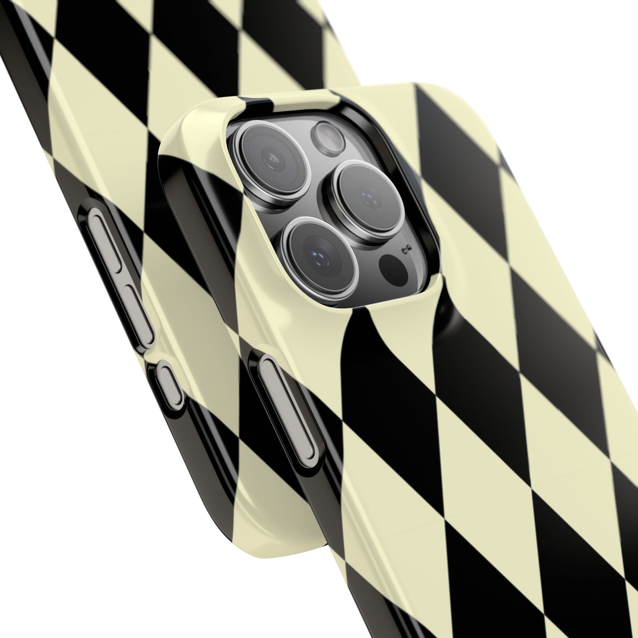 Black & Cream Geometric Snap Case