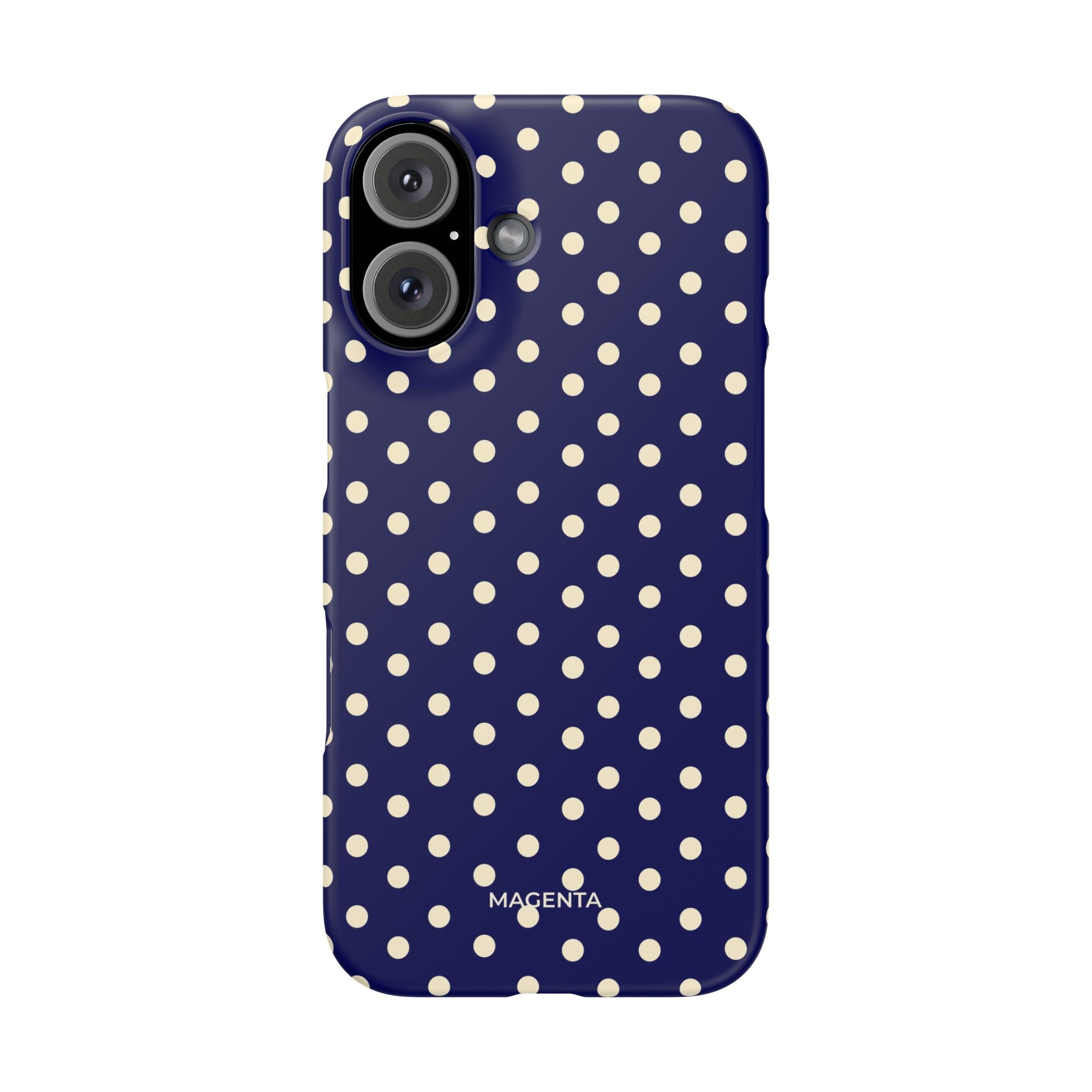 Cream on Navy Polka Dot Snap Case