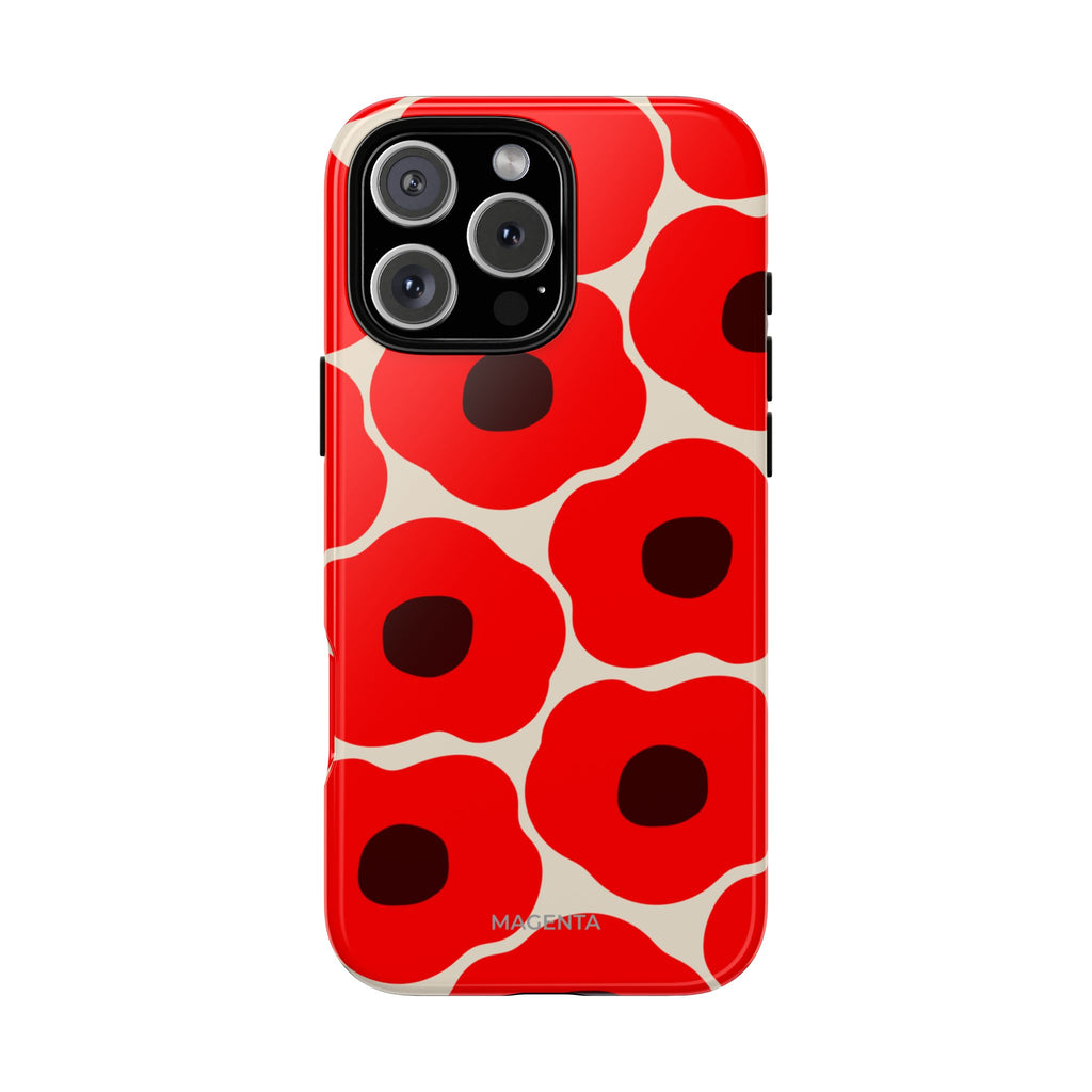 Red Poppy On Cream Tough Case
