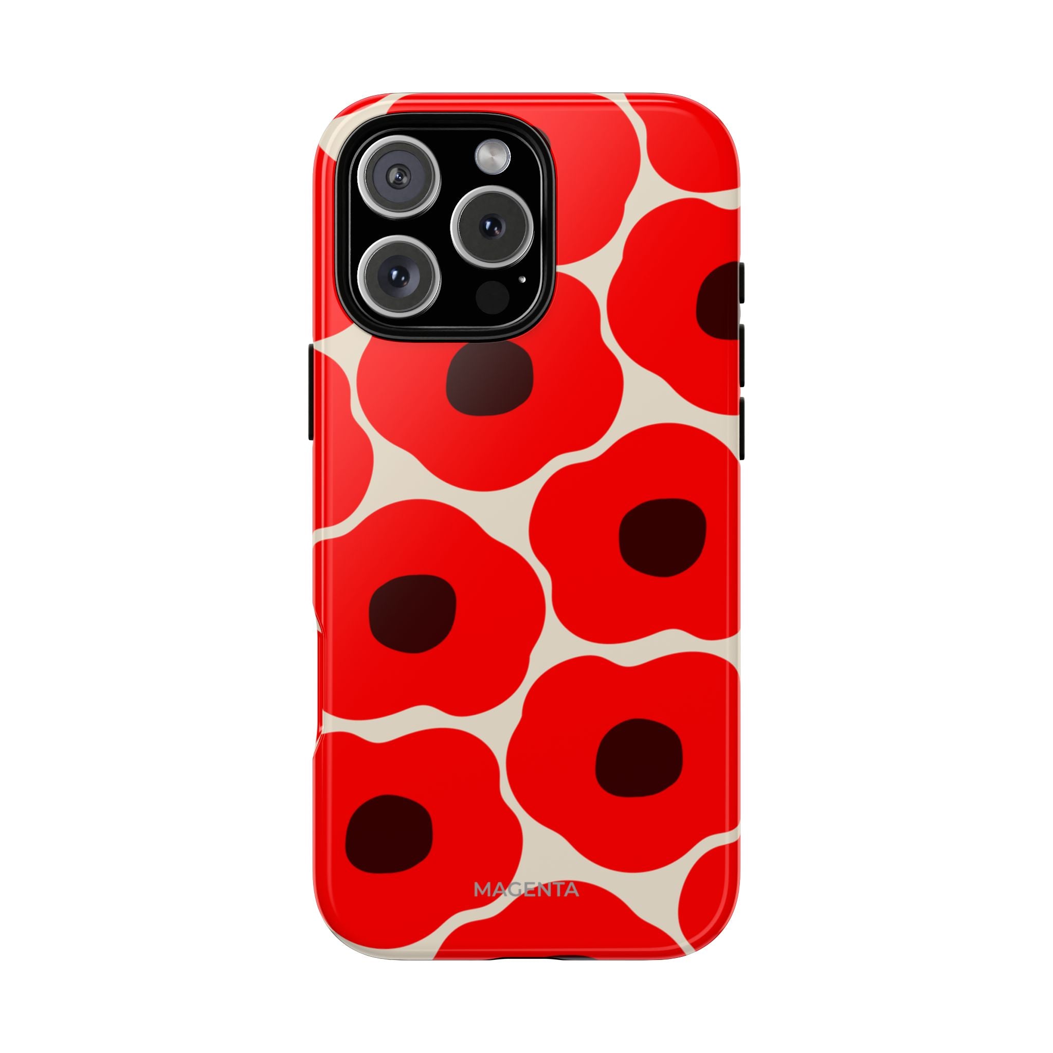 Red Poppy On Cream Tough Case