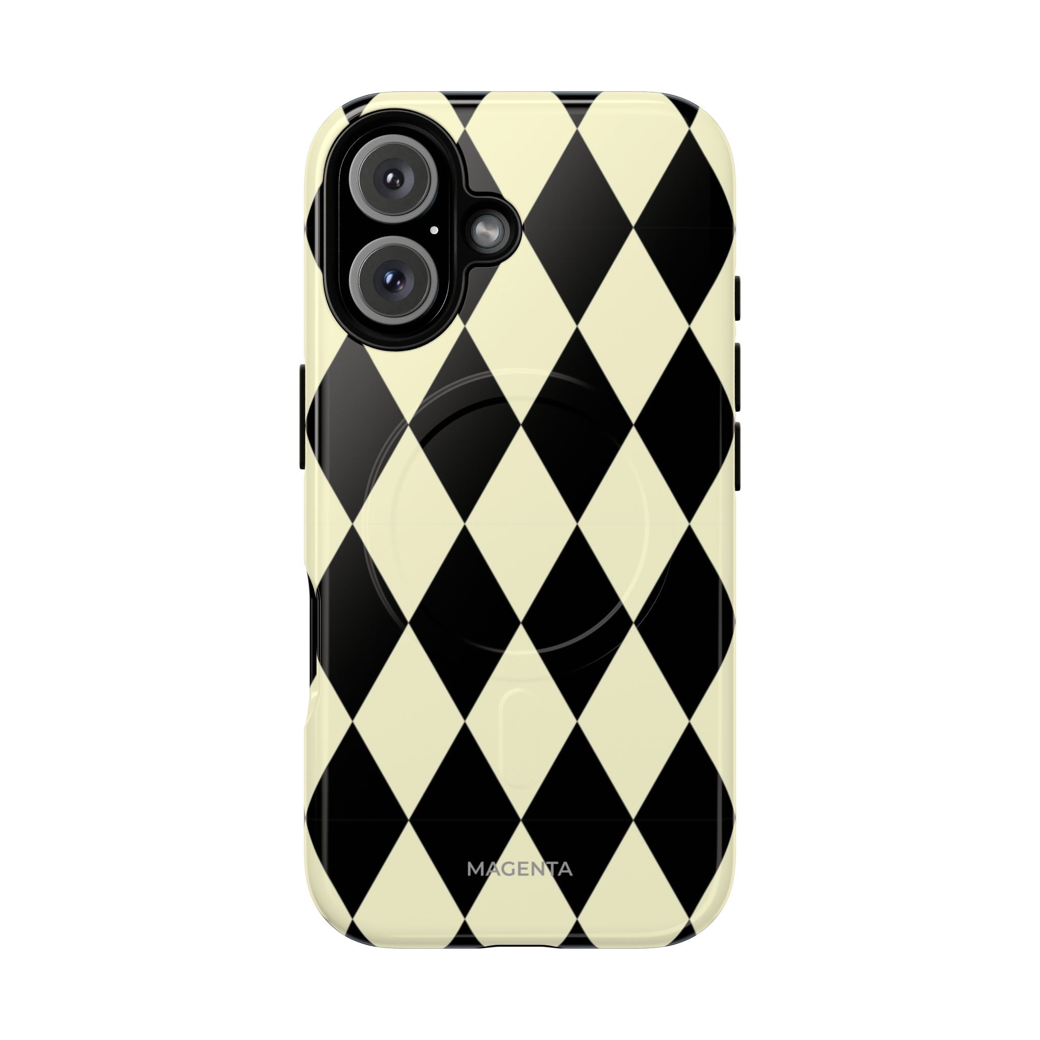 Black & Cream Geometric Tough Magnetic Case