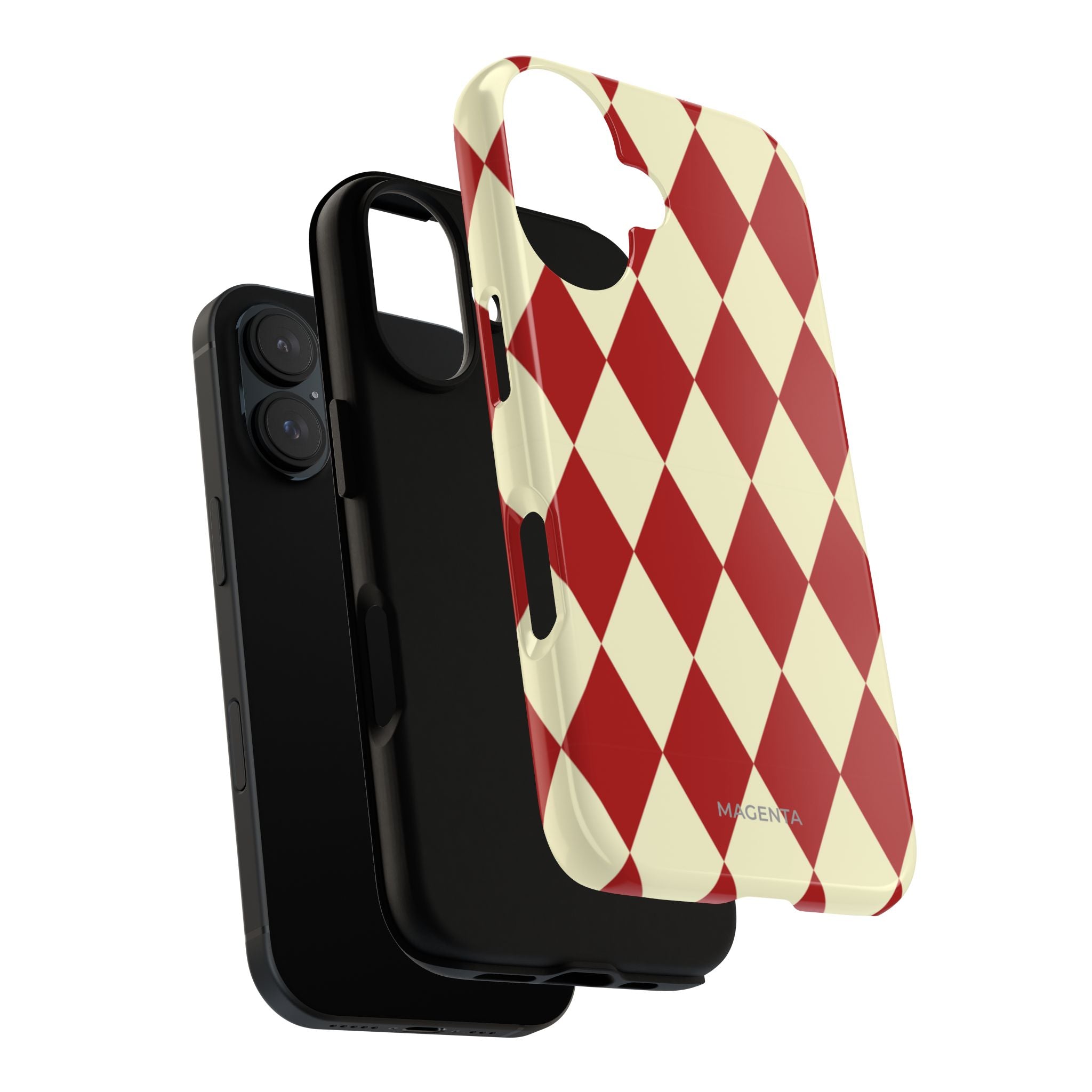 Maroon & Cream Geometric Tough Case