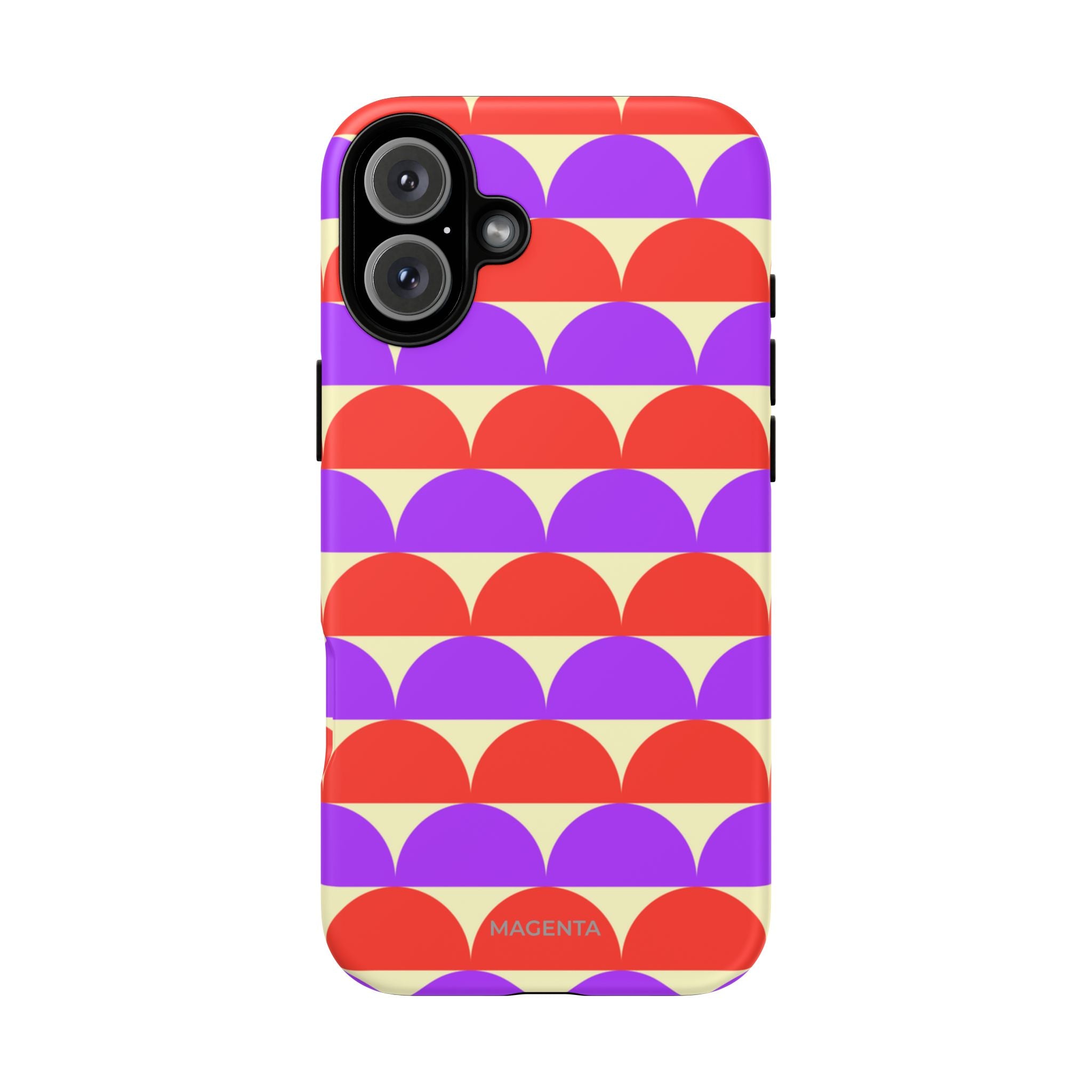 Half-Circles Purple-Red on Cream Tough Case