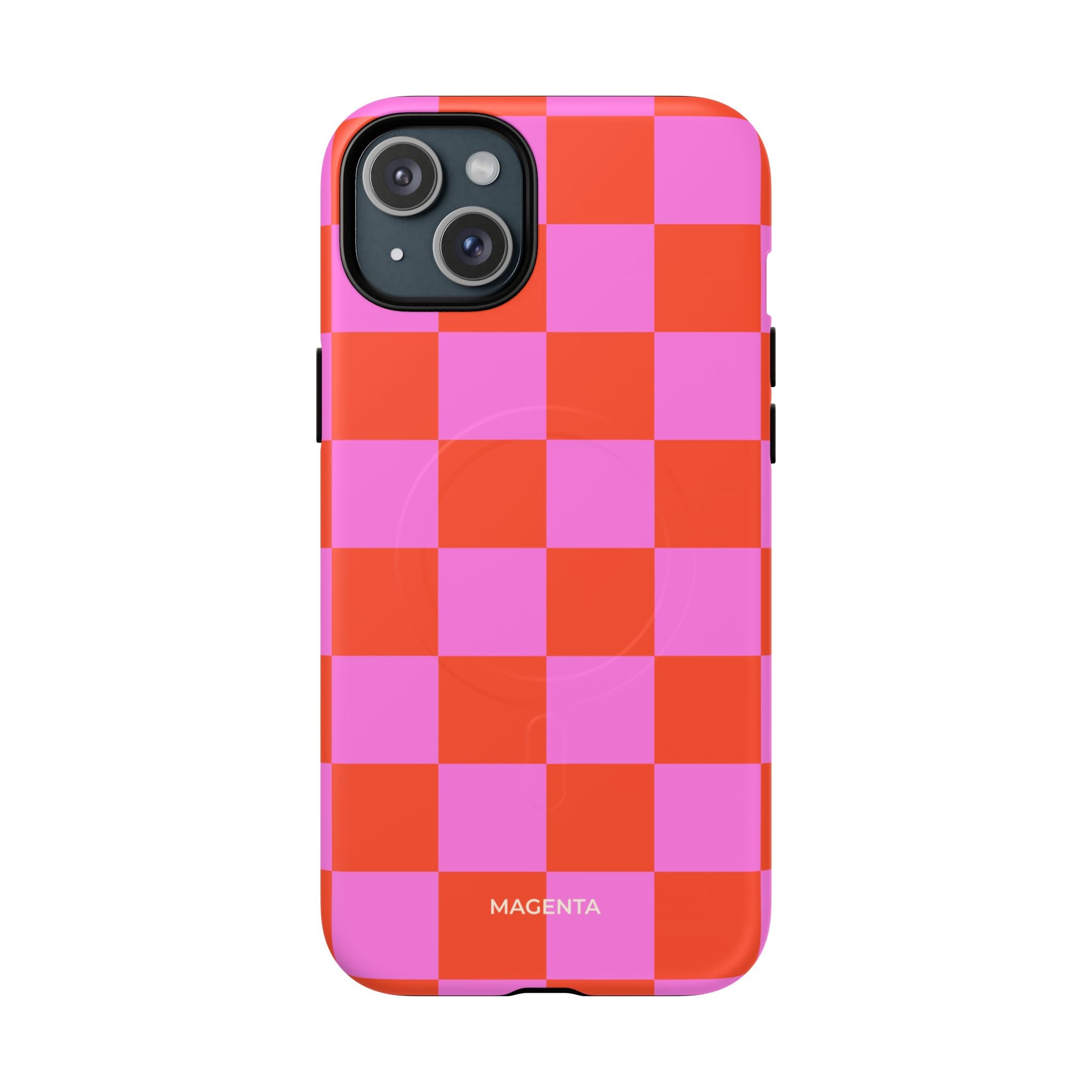 Pink & Orange Checkmate Tough Mag Case