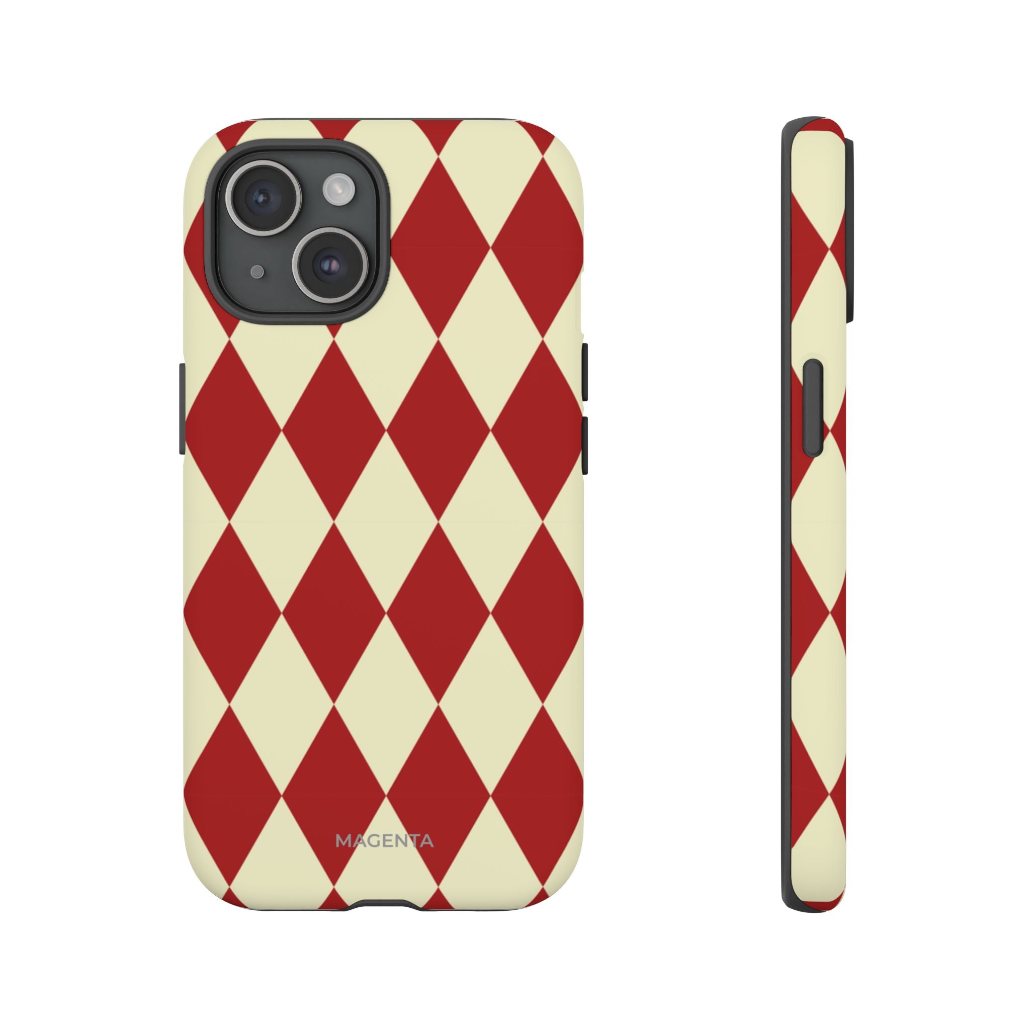 Maroon & Cream Geometric Tough Case