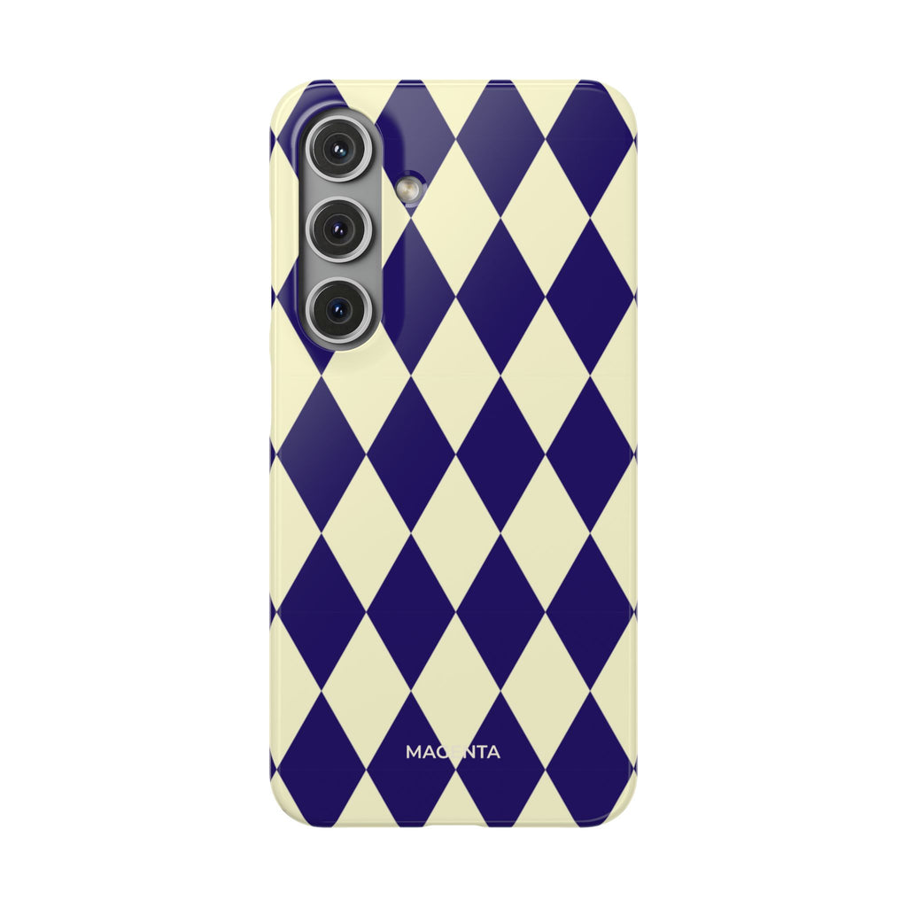 Navy & Cream Geometric Snap Case