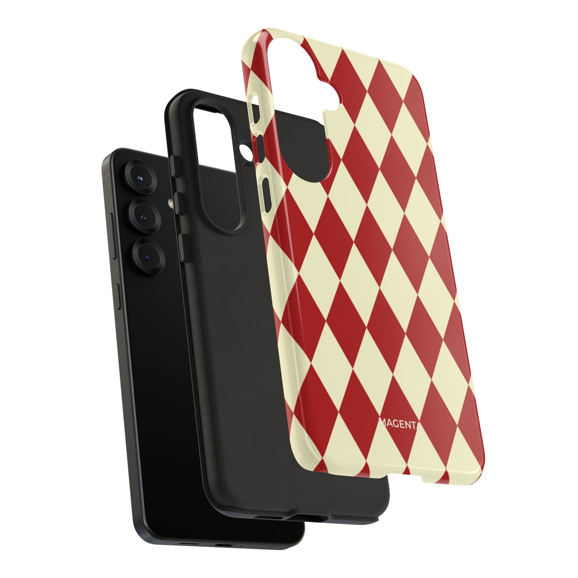 Maroon & Cream Geometric Tough Case