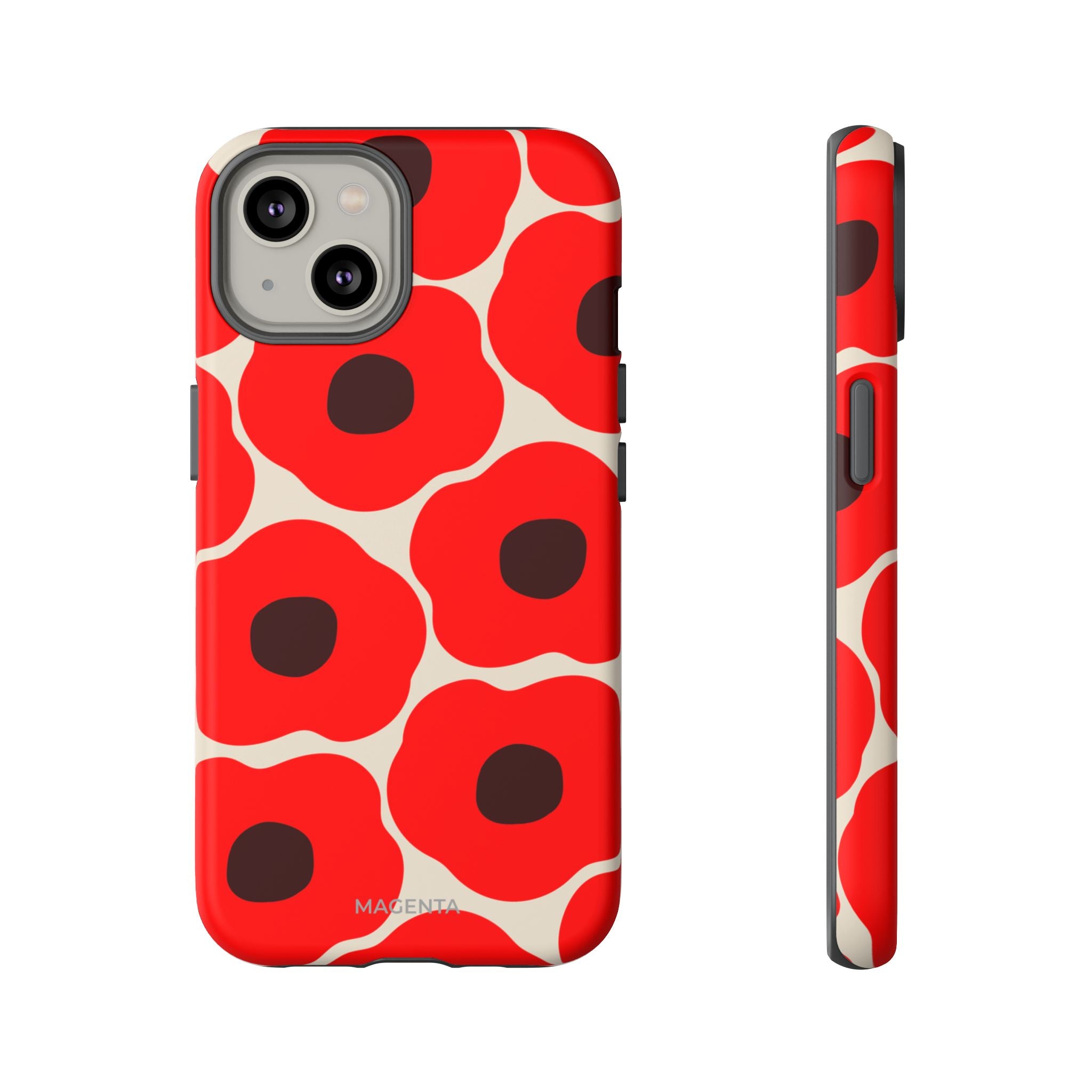 Red Poppy On Cream Tough Case