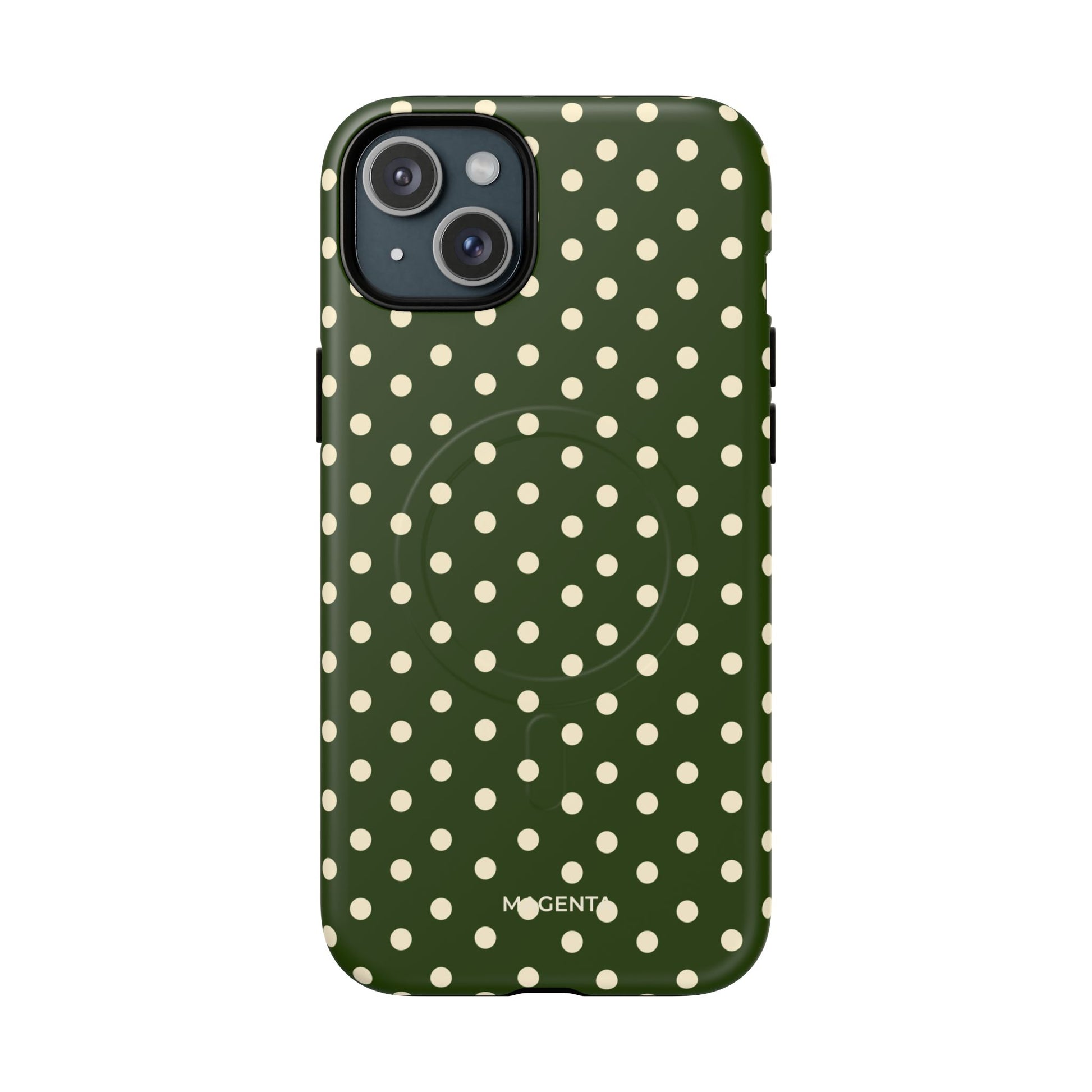 Cream On Dark Olive Tough Magnetic Case