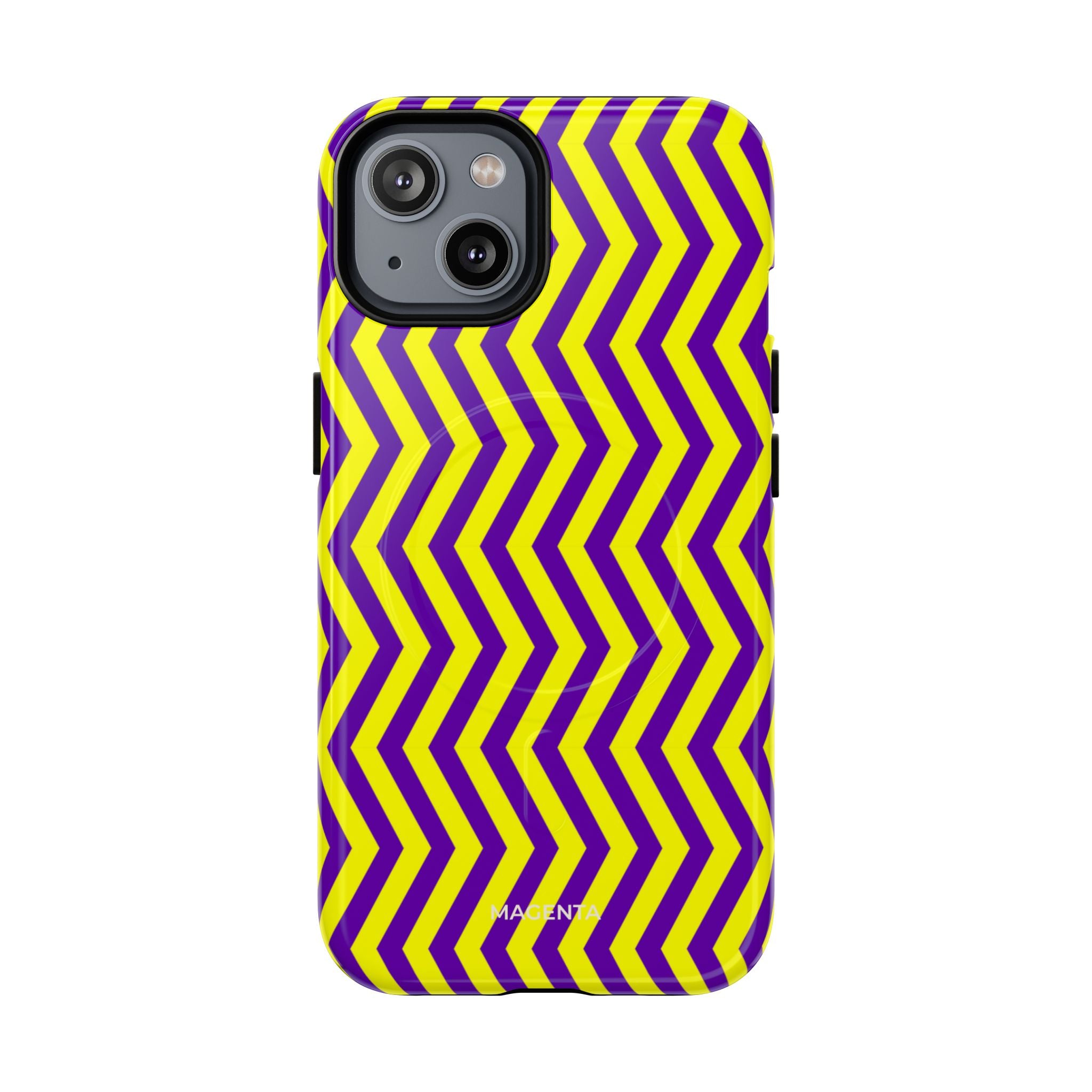 Purple Yellow Chevron Tough Mag Case
