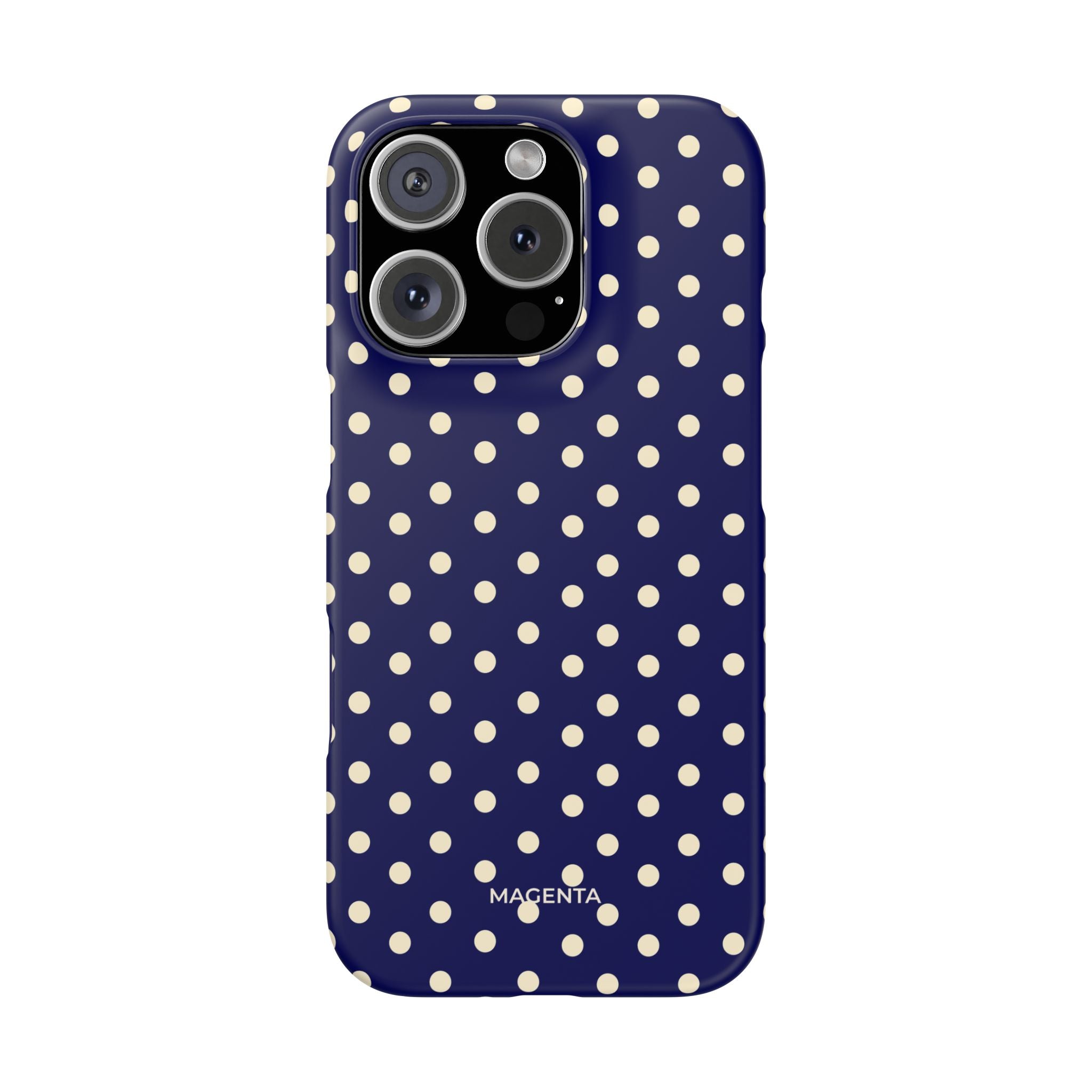 Cream on Navy Polka Dot Snap Case