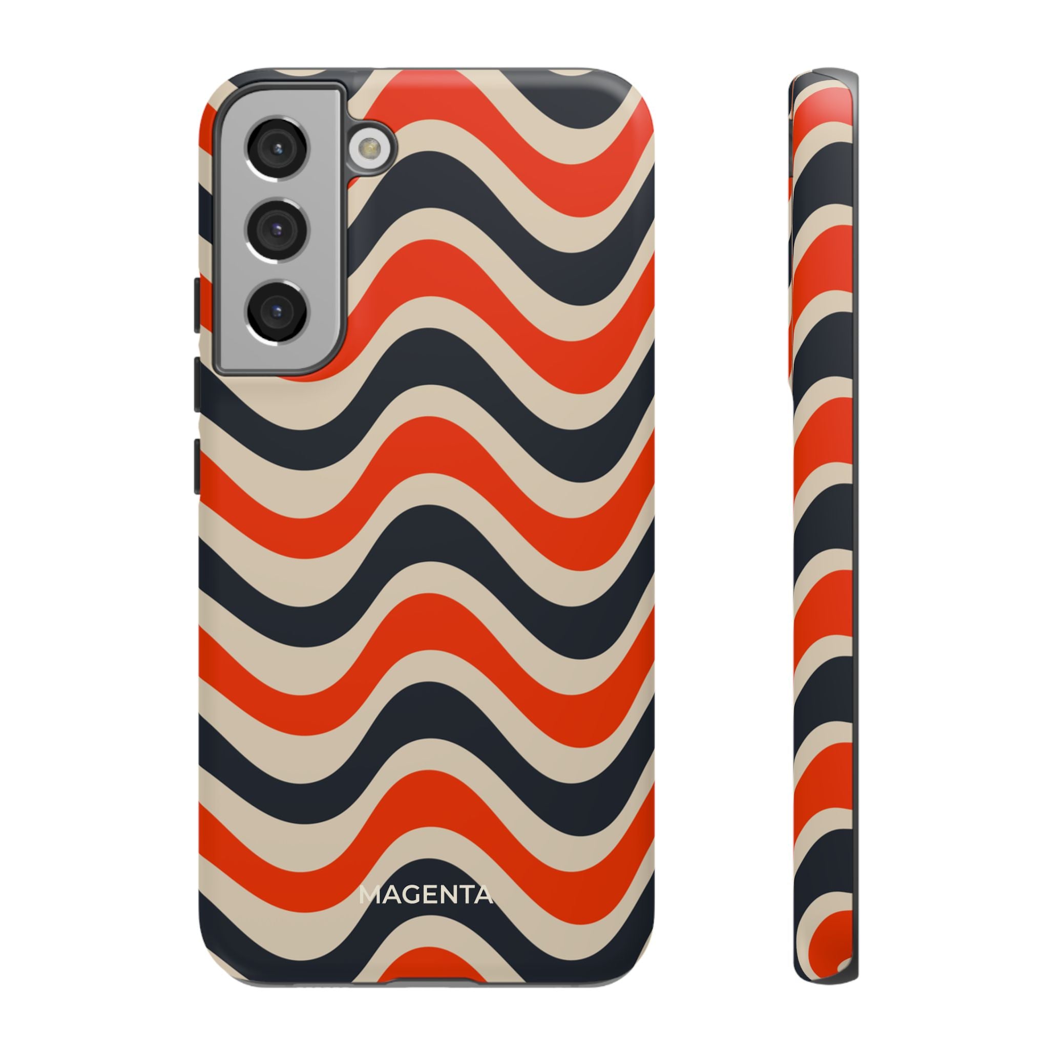 Black & Red Waves Tough Case