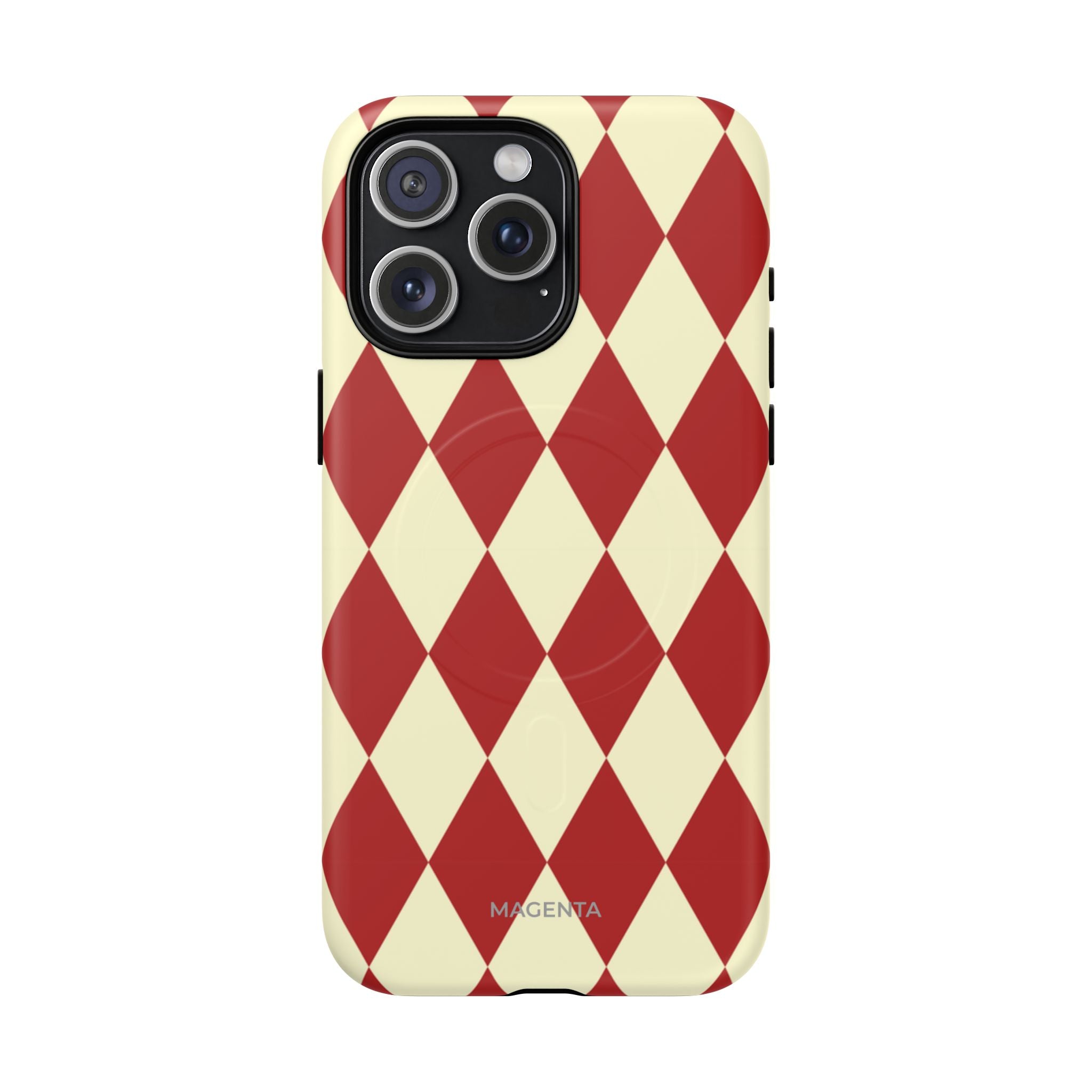 Maroon & Cream Geometric Tough Magnetic Case