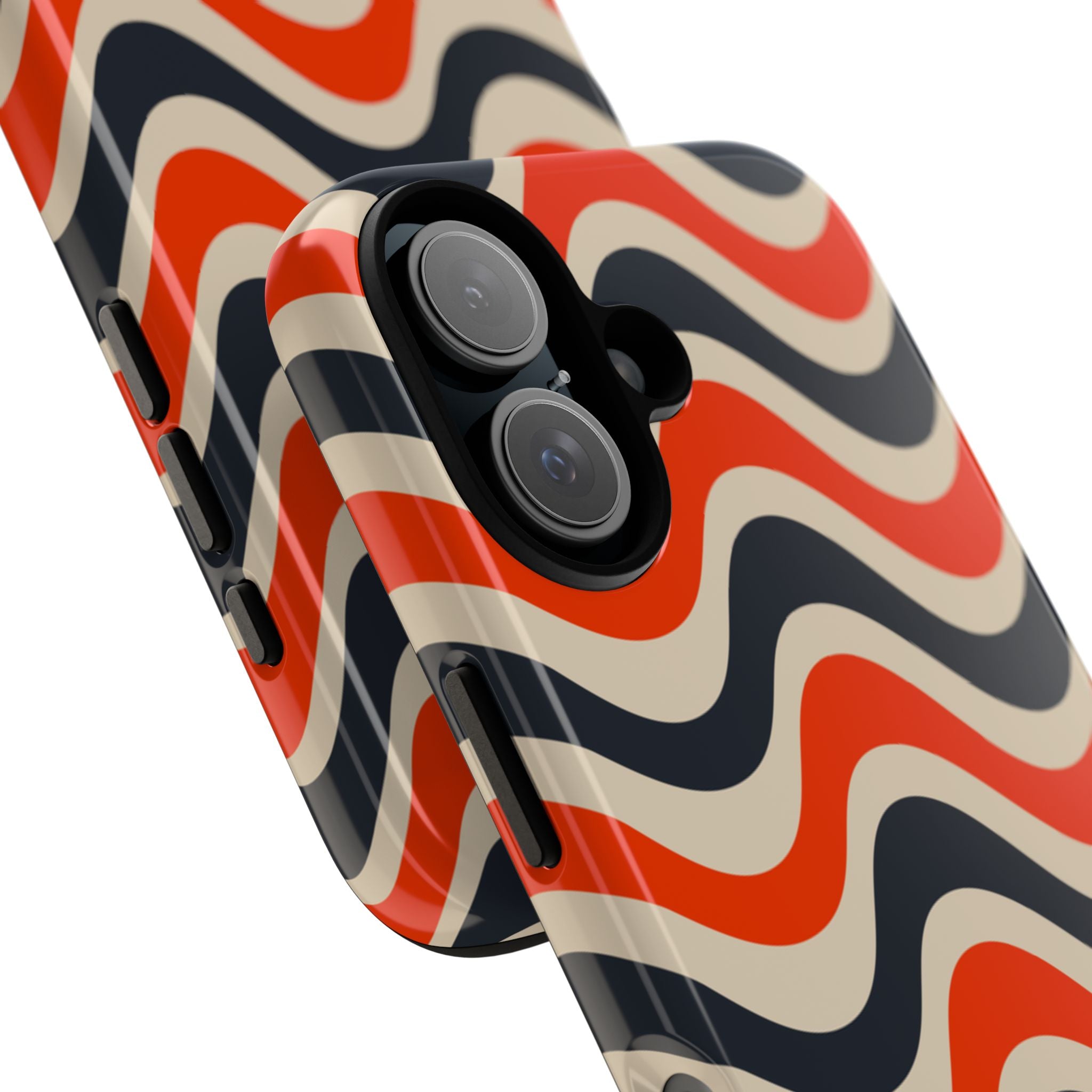 Black & Red Waves Tough Case