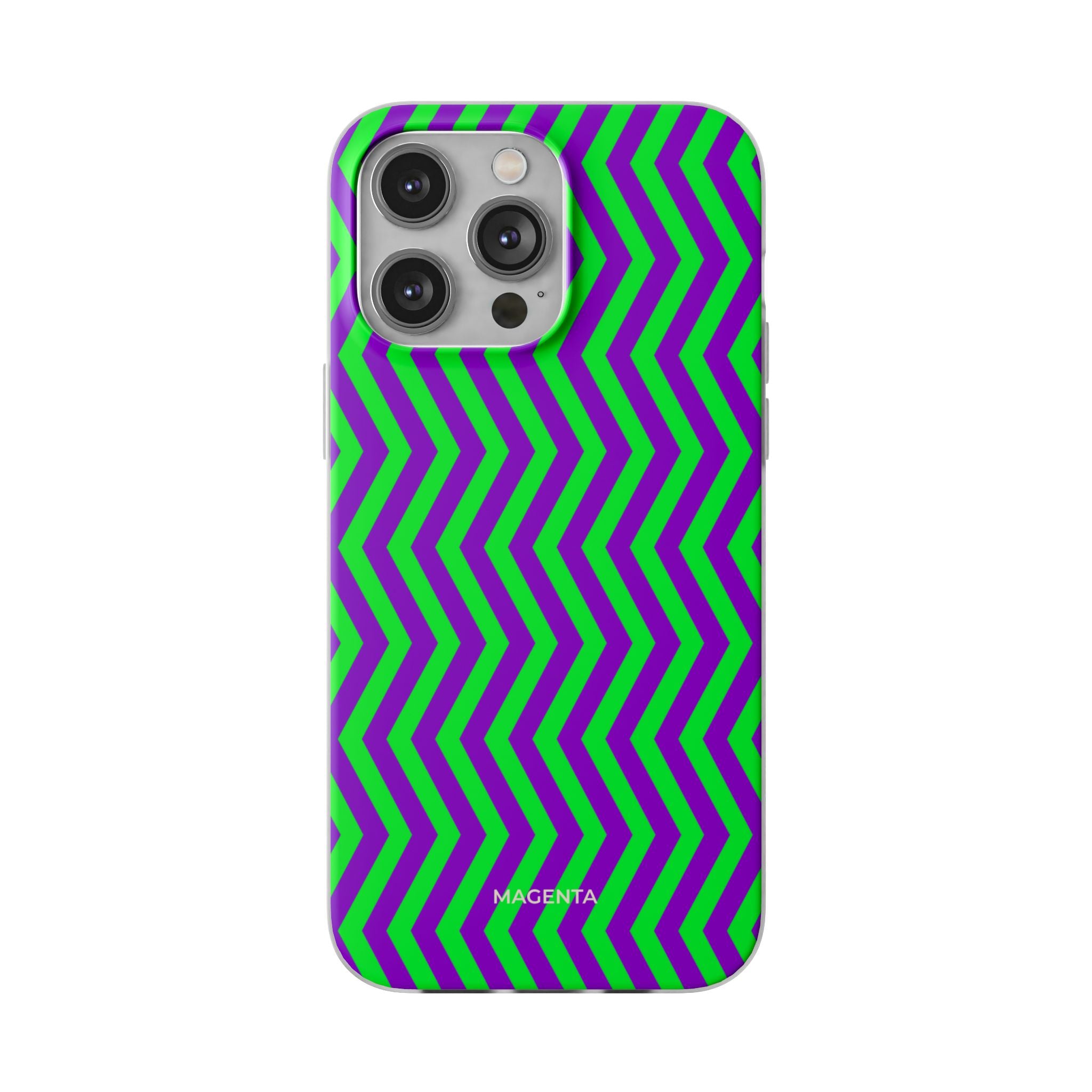 Green Purple Chevron Flexi Case