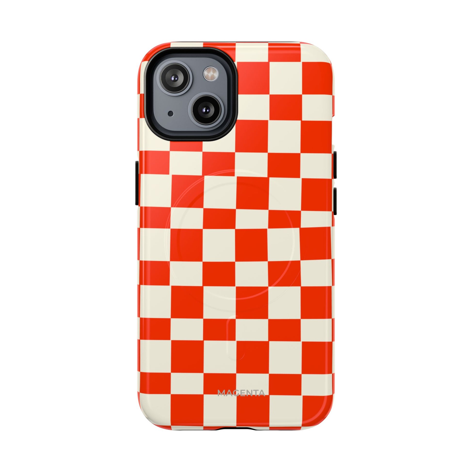Red & Off White Check Tough Magnetic Case