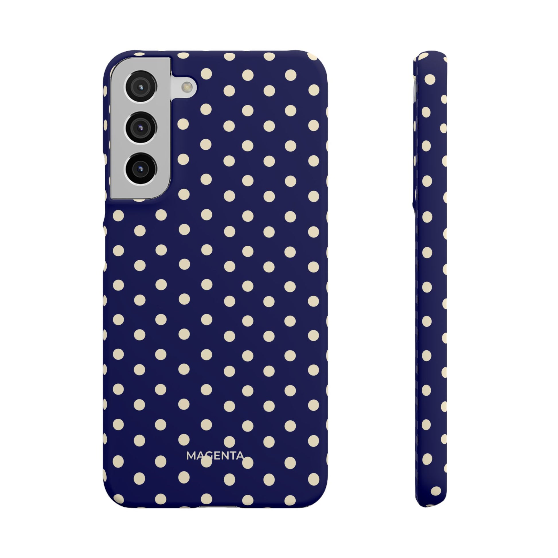 Cream On Navy Polka Dot Snap Case
