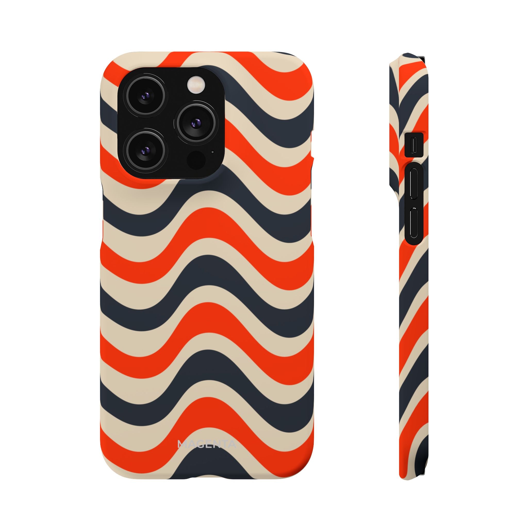Black & Red Waves Snap Case