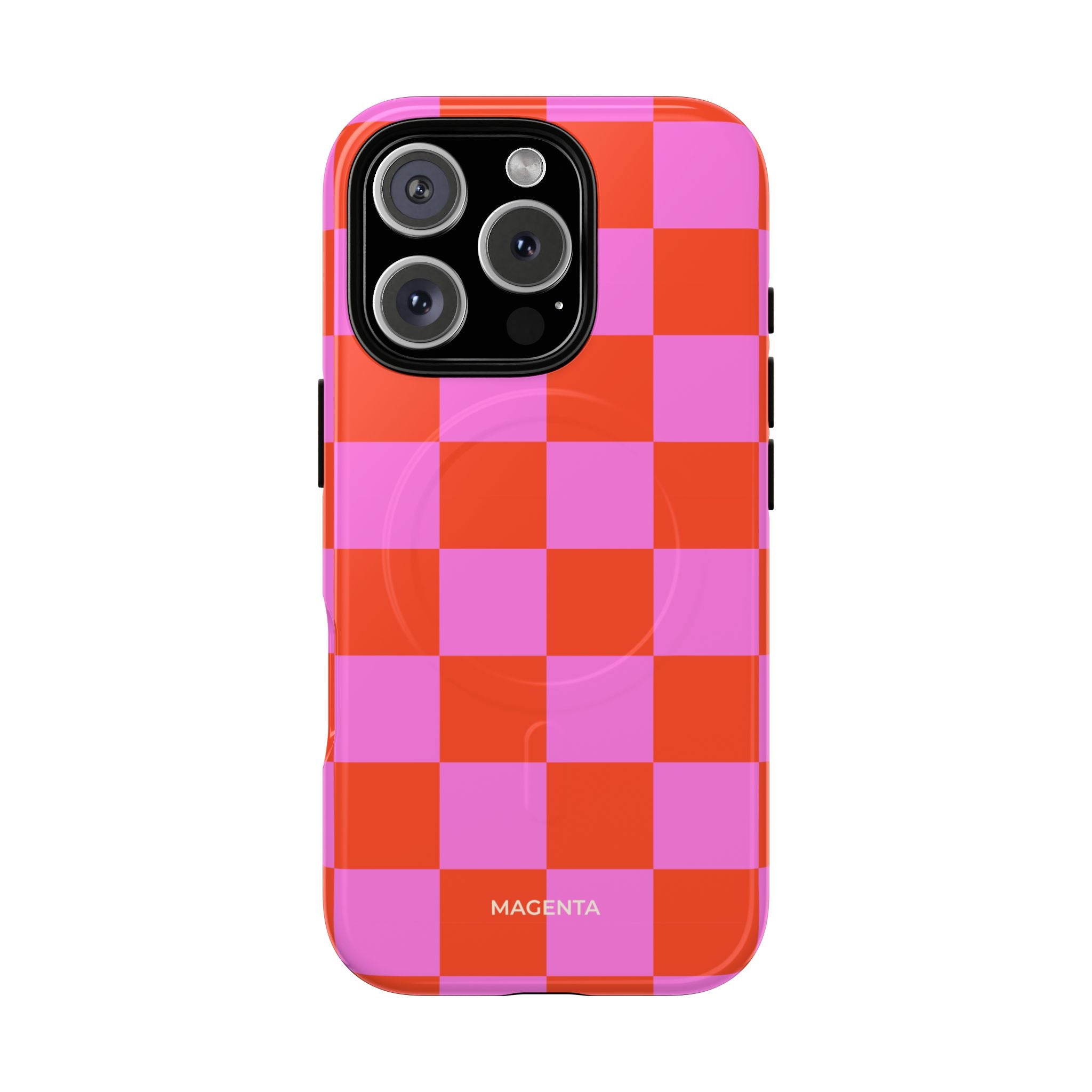 Pink & Orange Checkmate Tough Mag Case