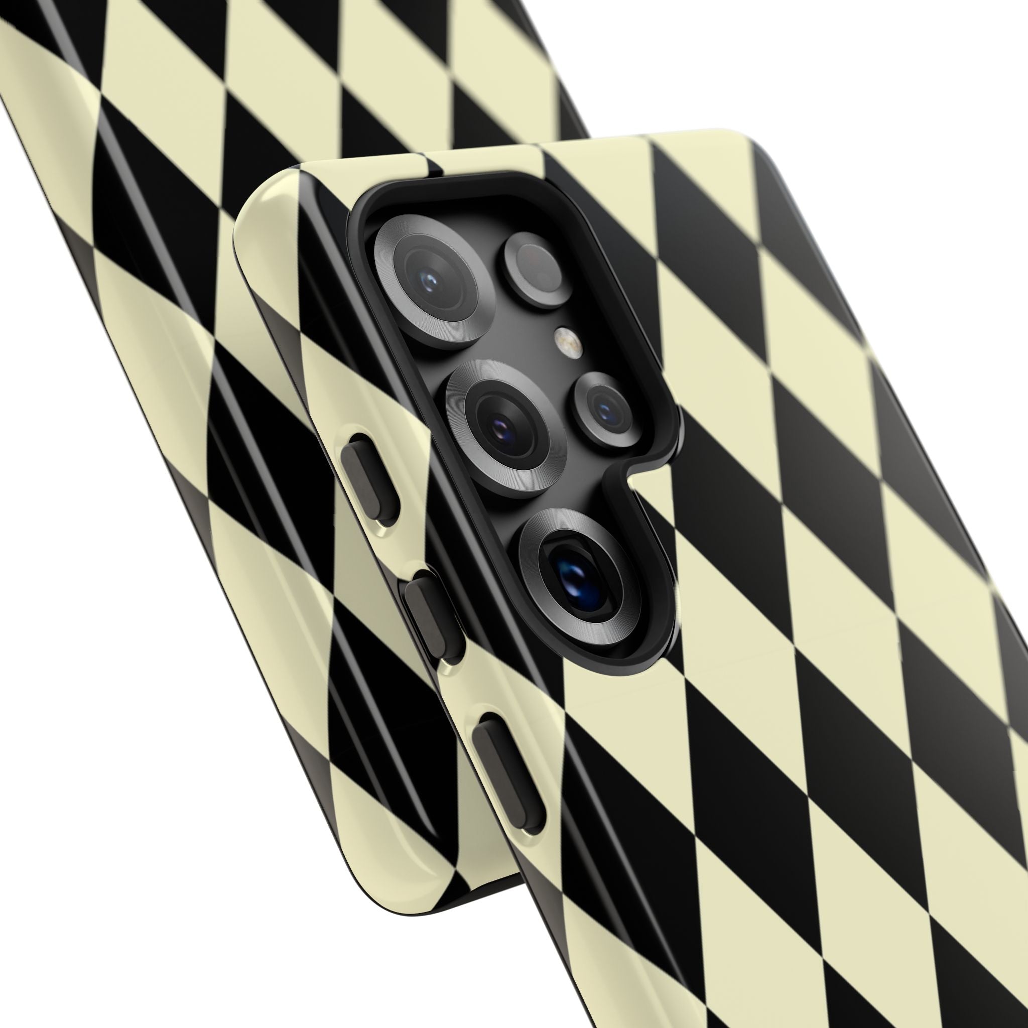 Black & Cream Geometric Tough Case