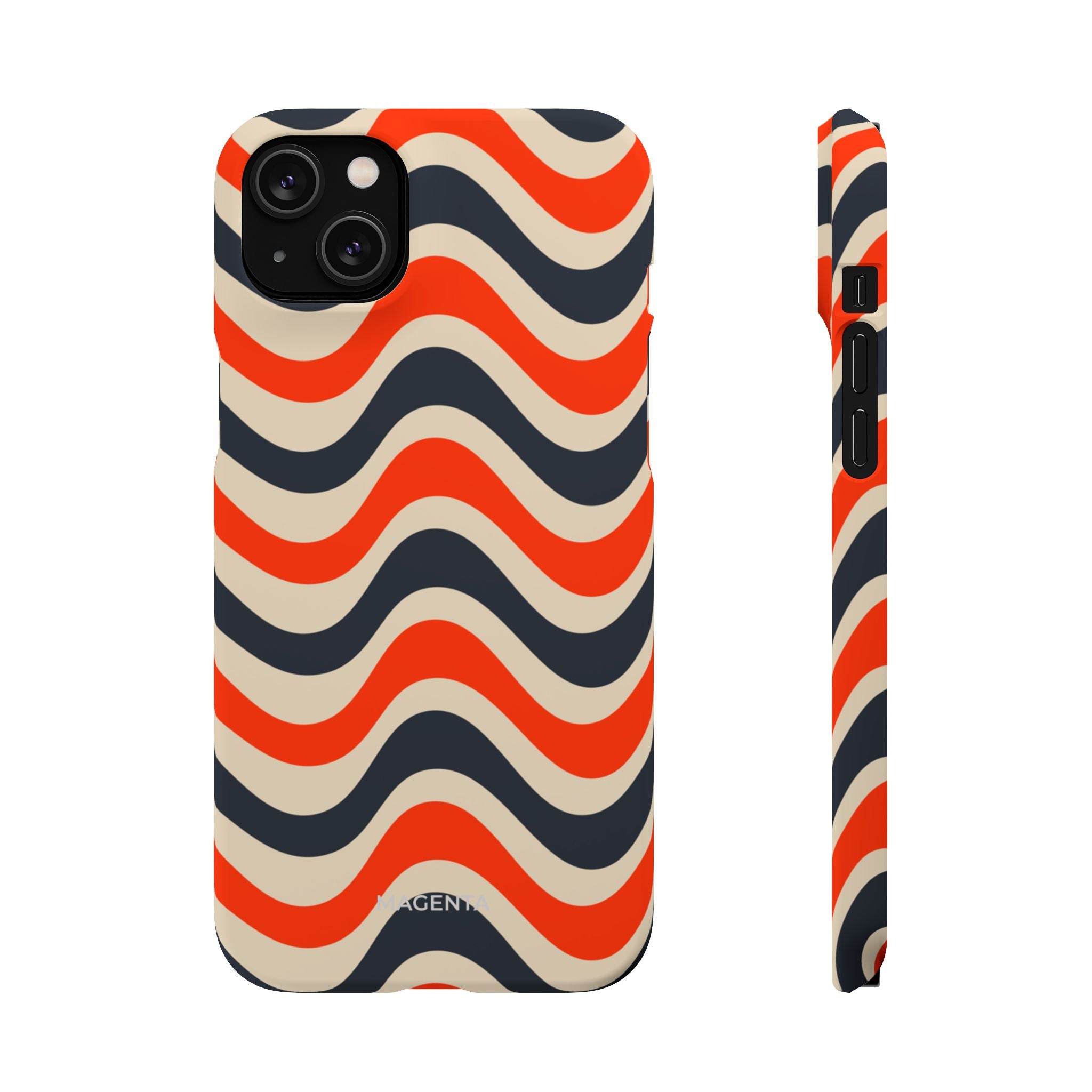 Black & Red Waves Snap Case