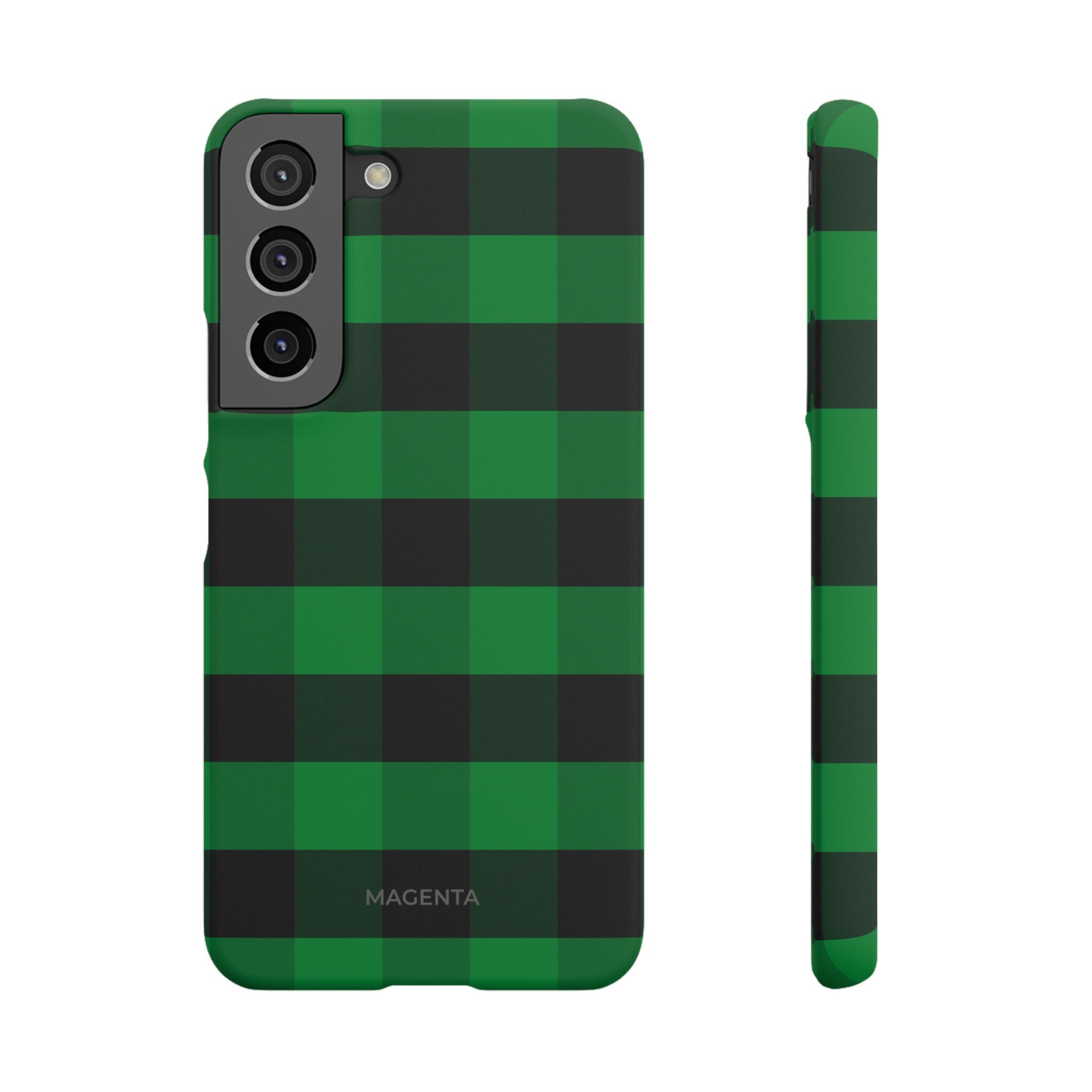 Green Plaid Snap Case