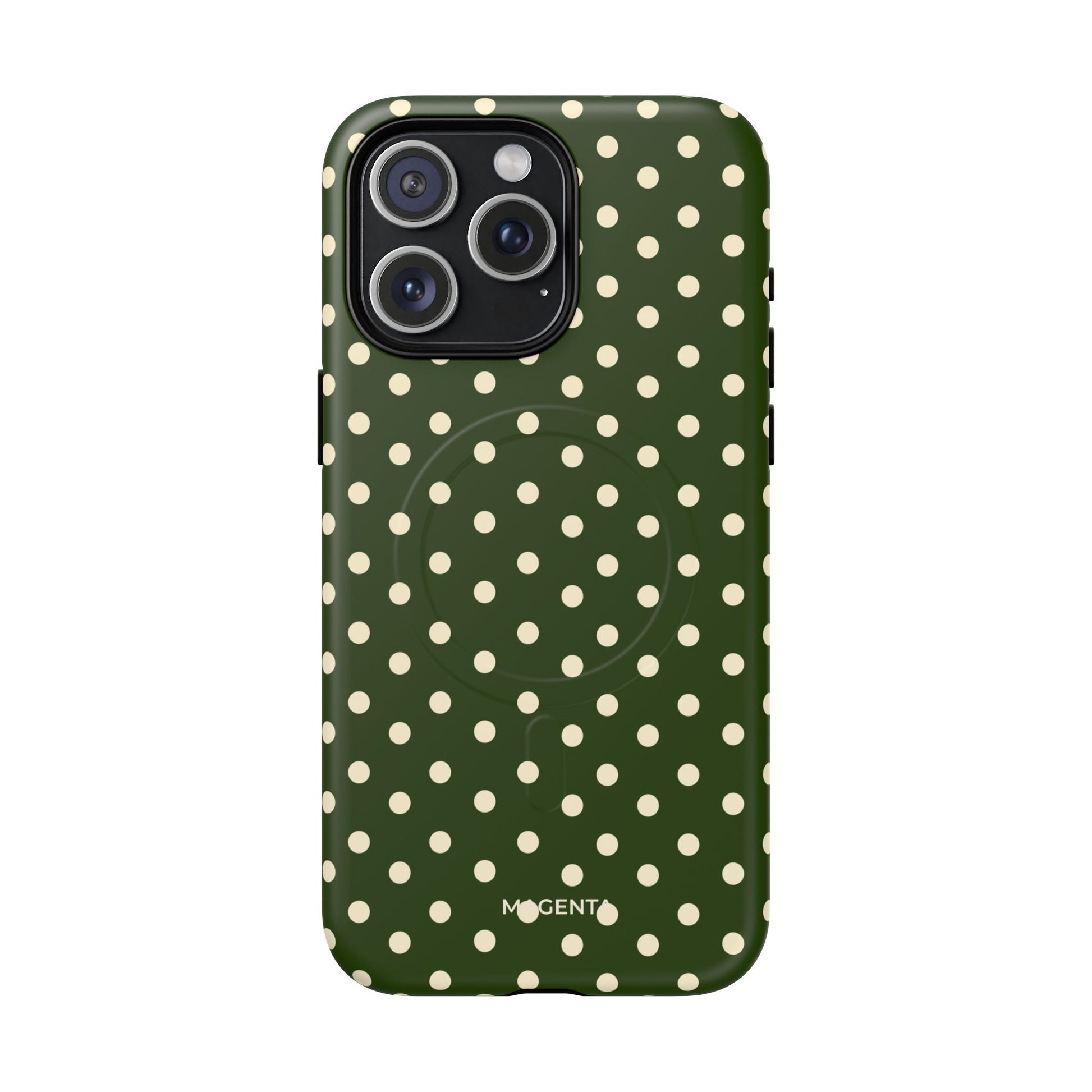 Cream On Dark Olive Tough Magnetic Case