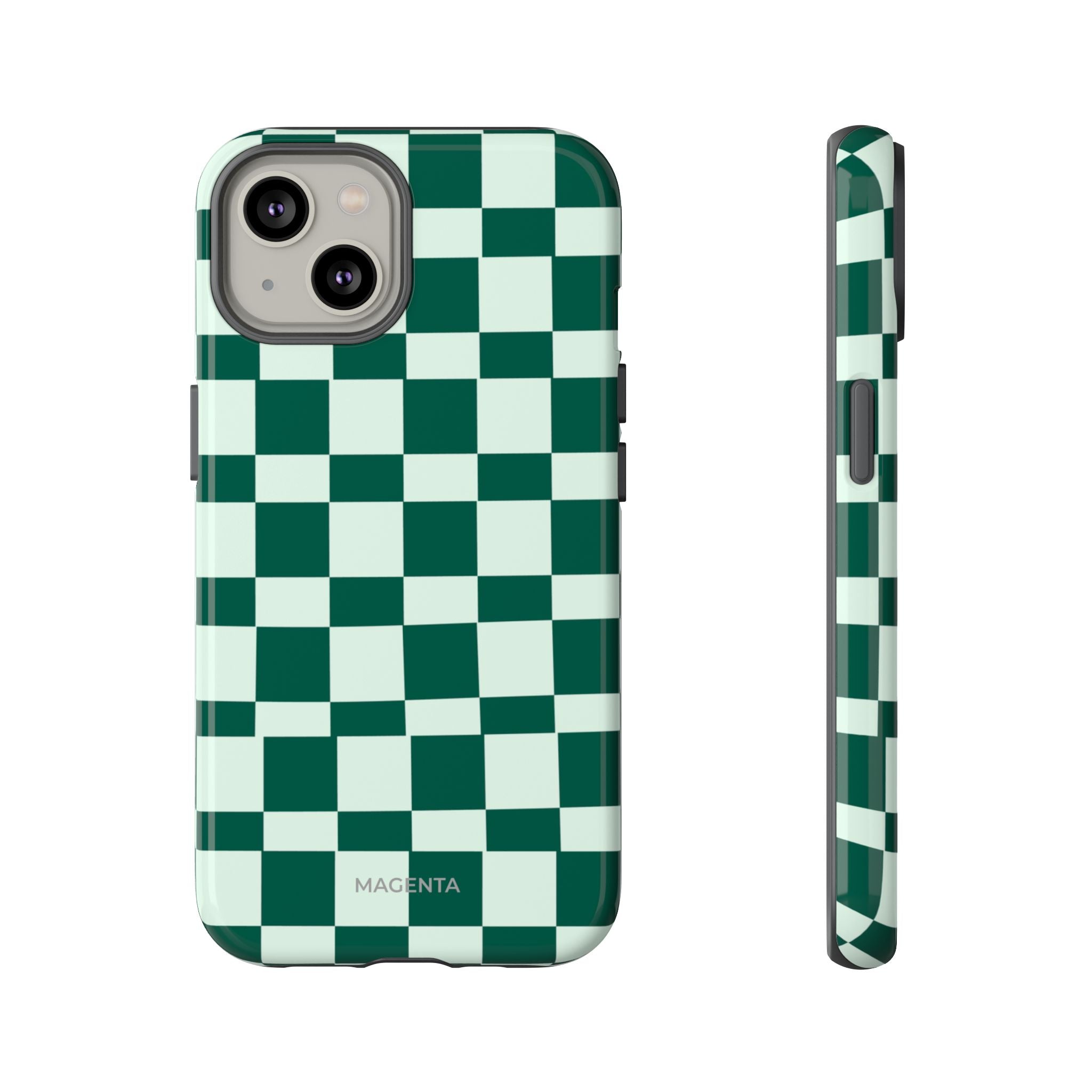Deep Green Check Tough Case