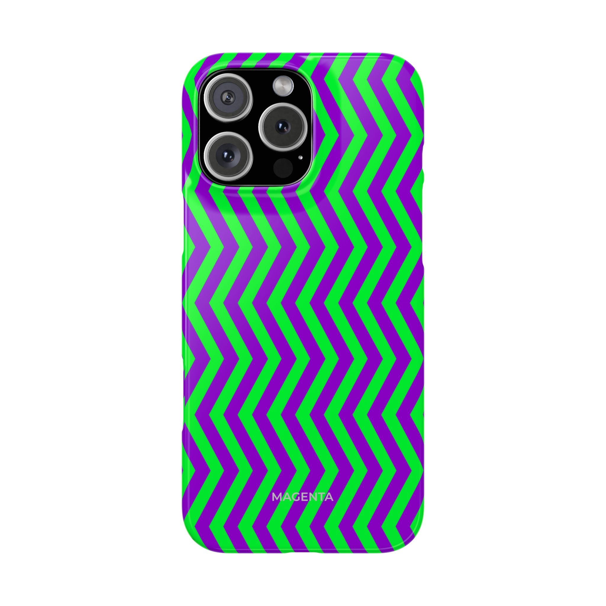 Green Purple Chevron Snap Case