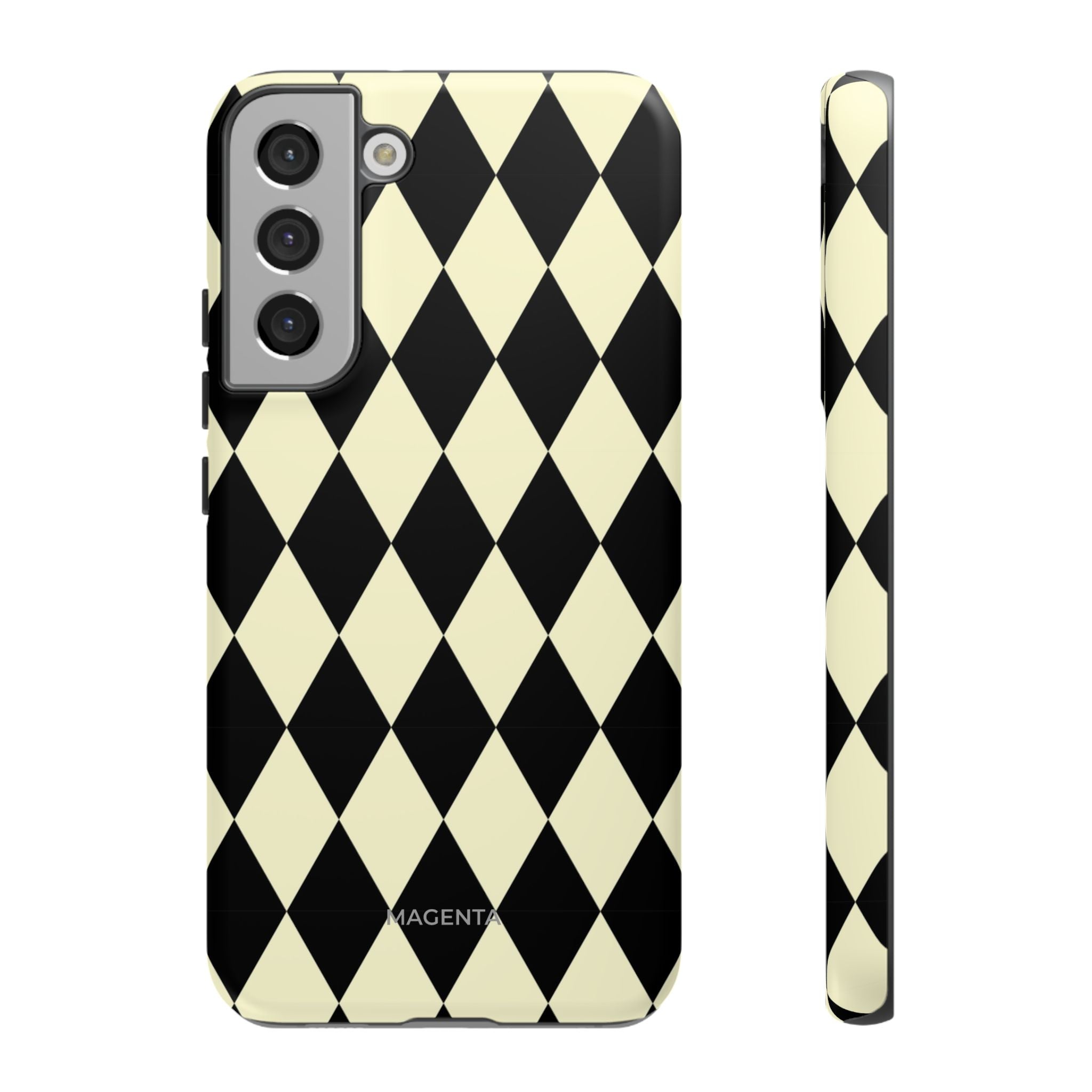 Black & Cream Geometric Tough Case
