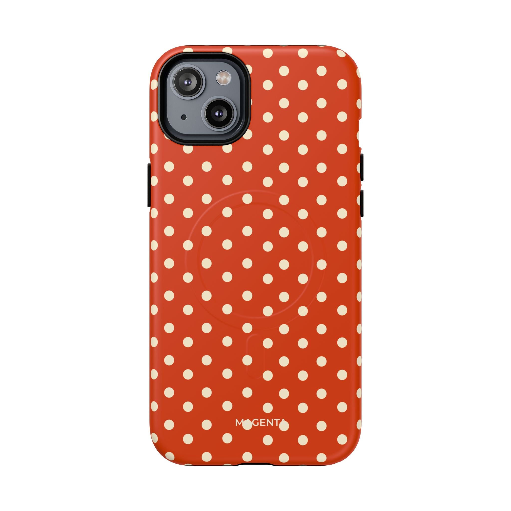 Cream On Dark Orange Red Tough Magnetic Case