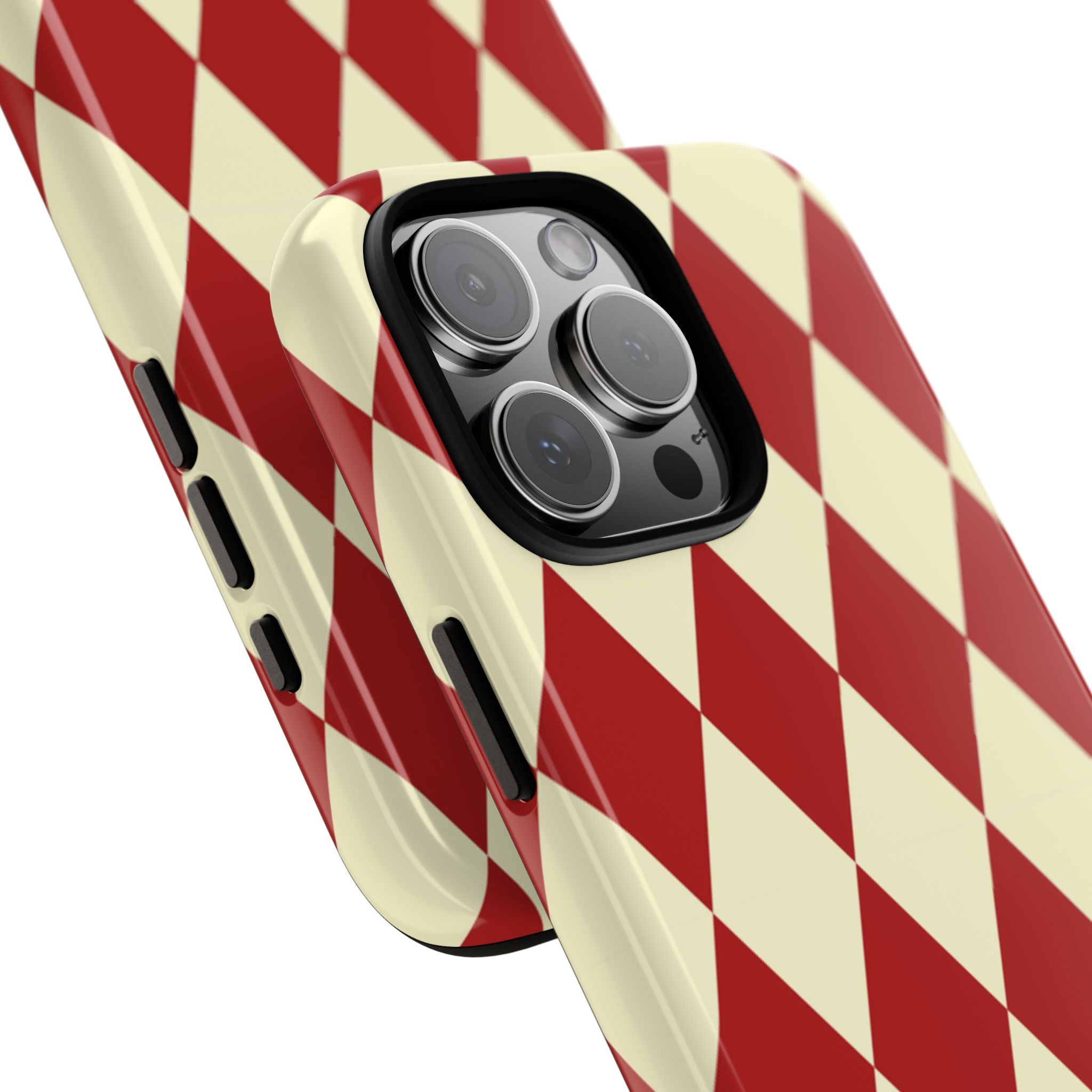 Maroon & Cream Geometric Tough Case