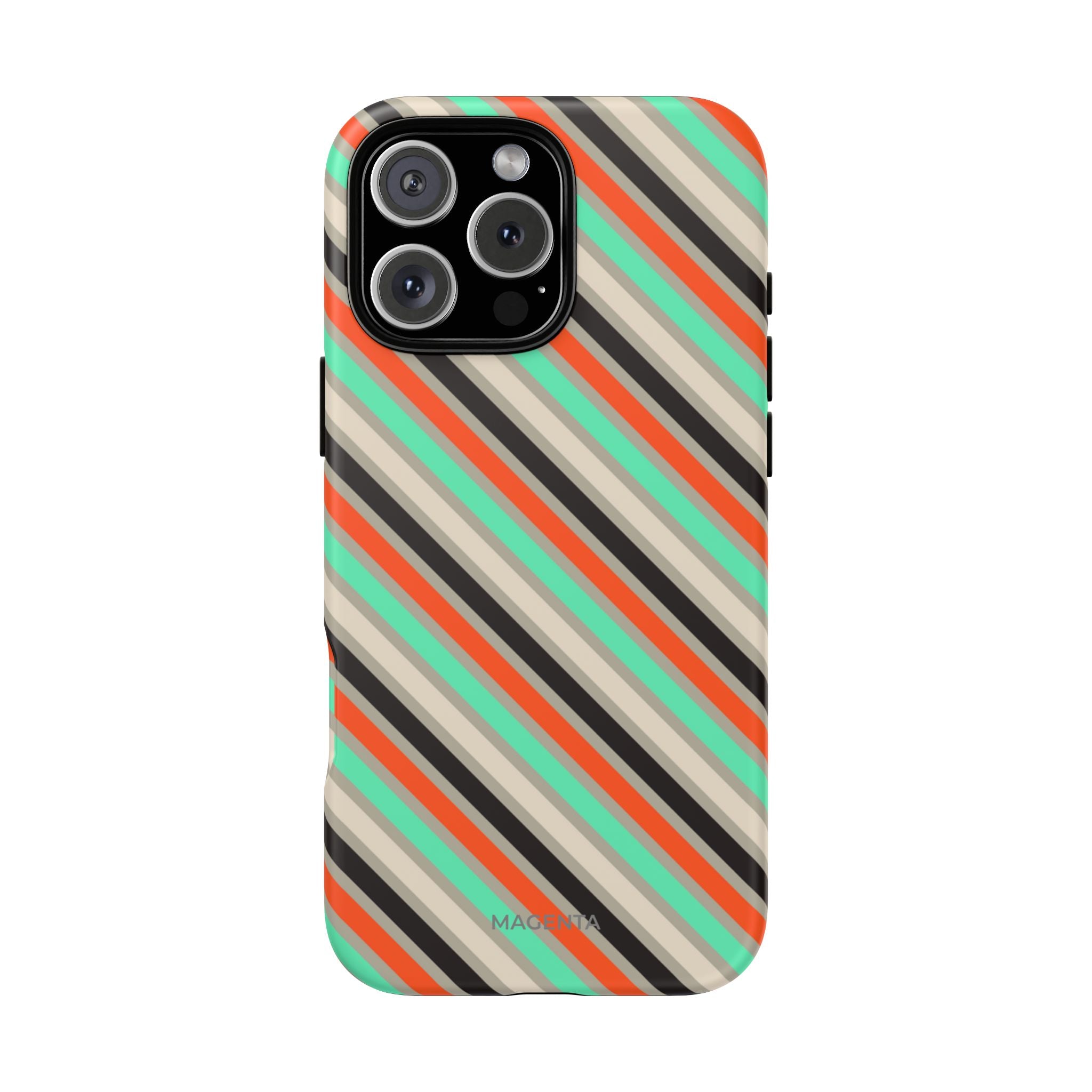 Mint-Coral Stripes Tough Case