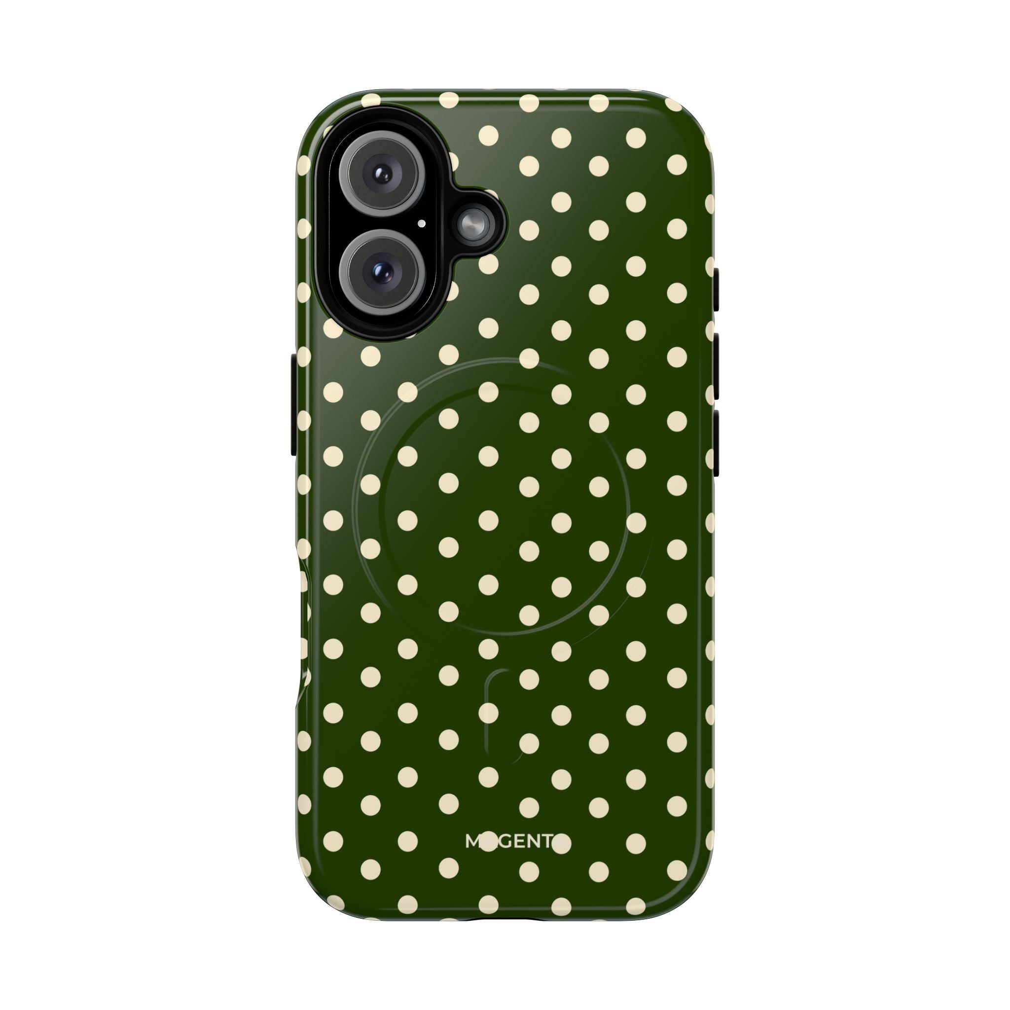 Cream On Dark Olive Tough Magnetic Case