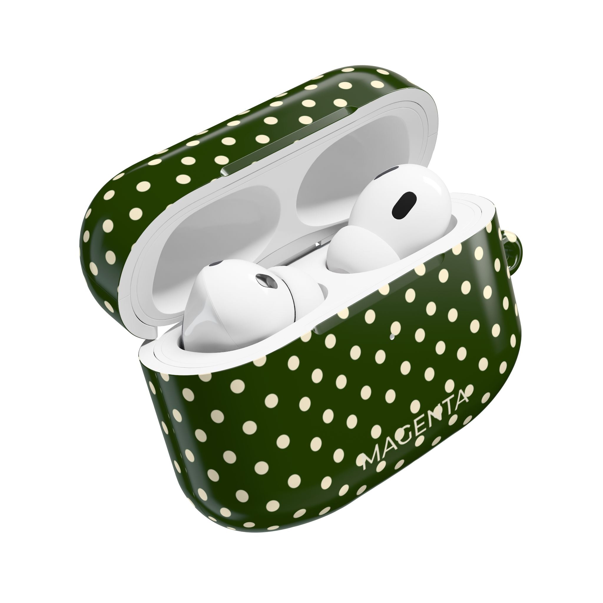 Cream On Dark Olive Polka Dots AirPods Pro Gen 1 Case