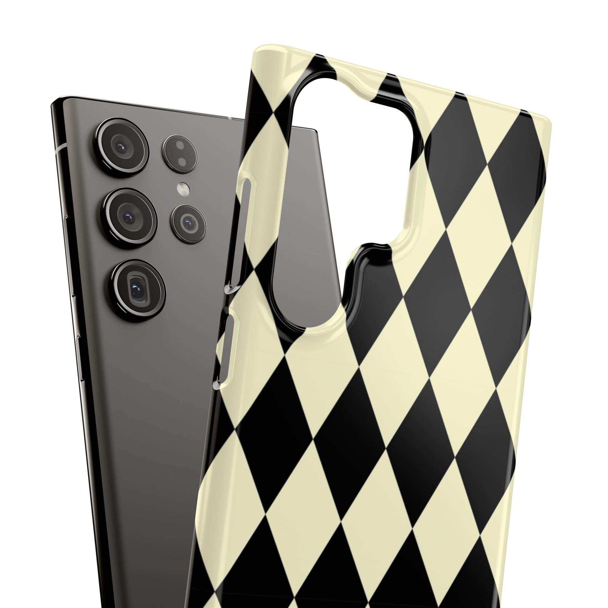 Black & Cream Geometric Snap Case