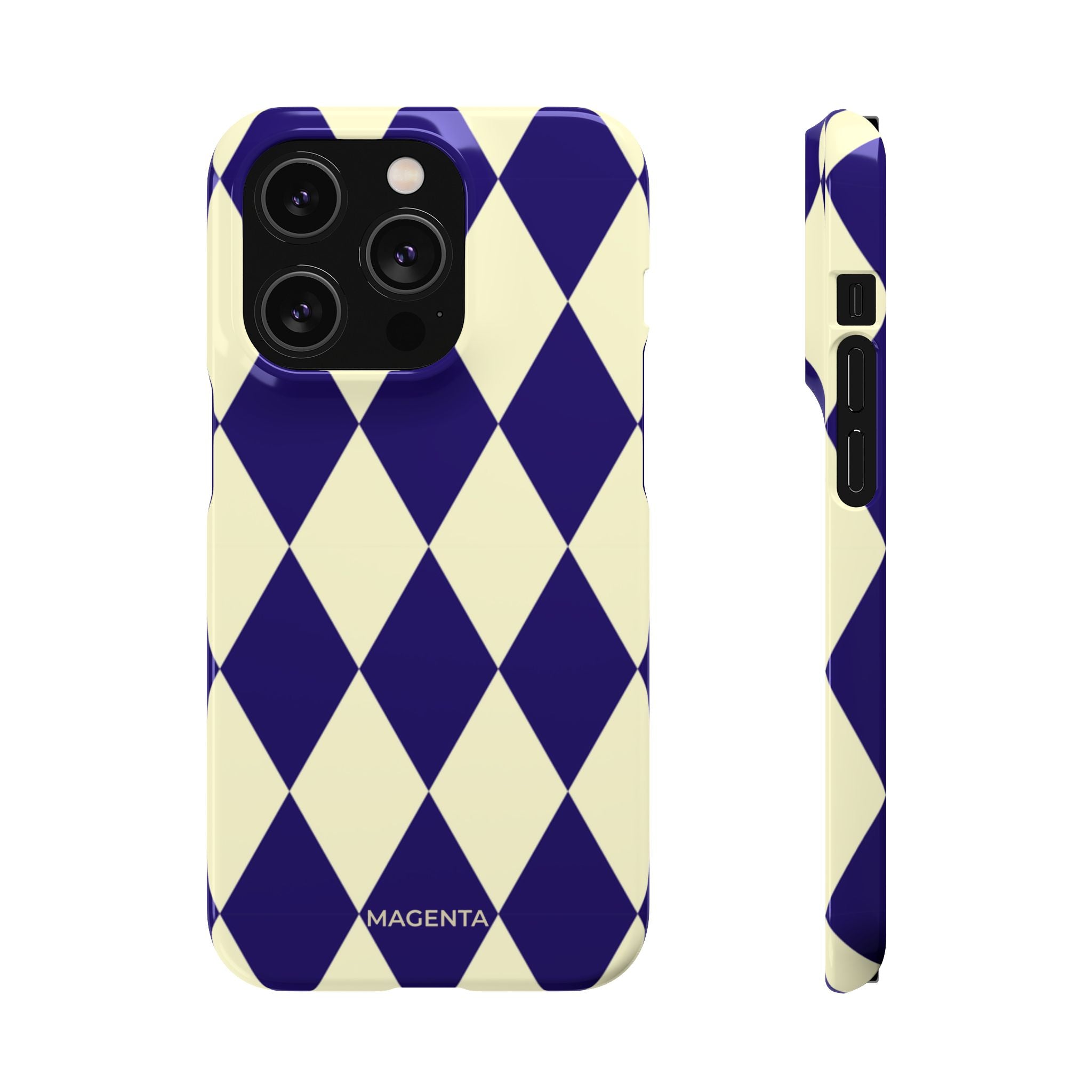 Navy & Cream Geometric Snap Case