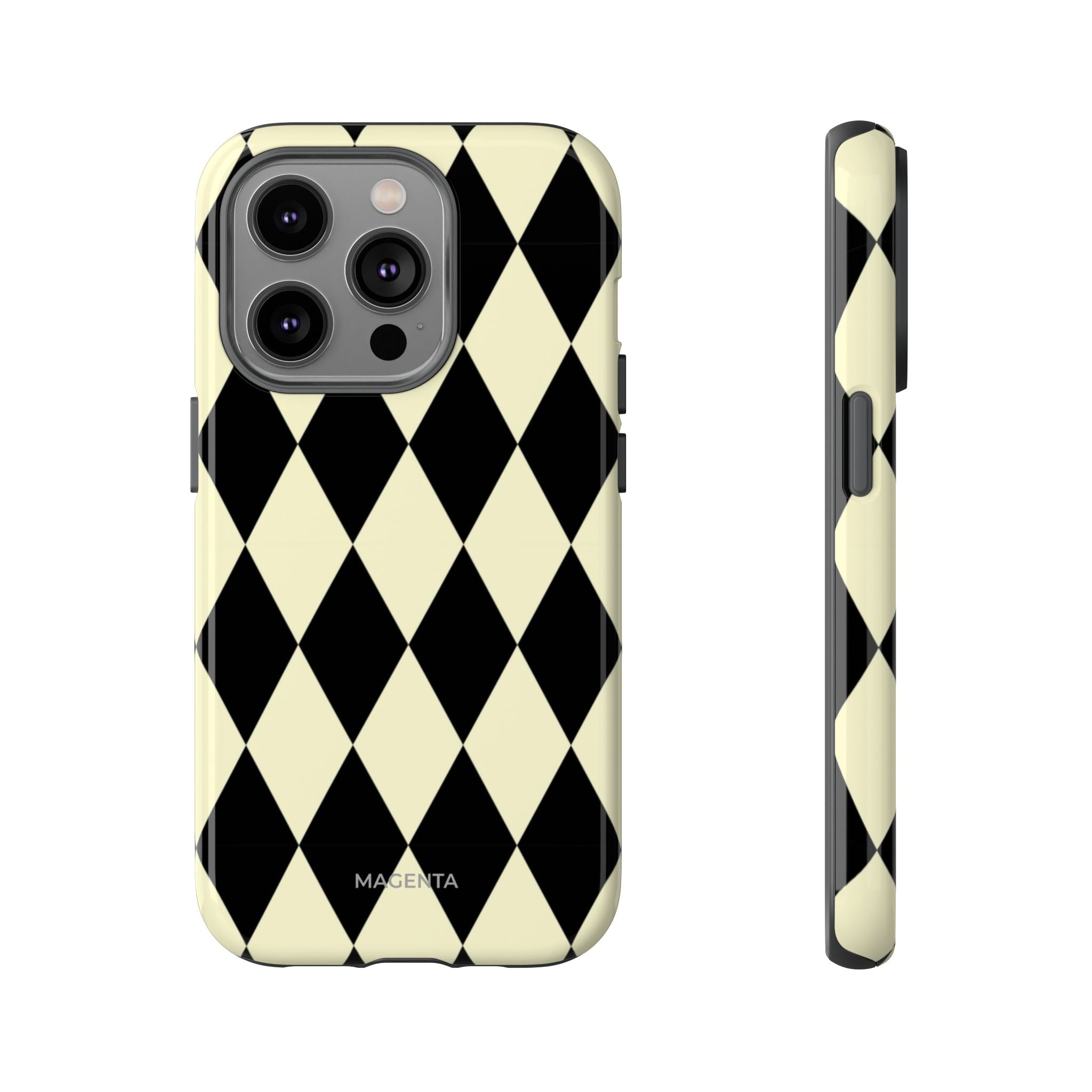 Black & Cream Geometric Tough Case
