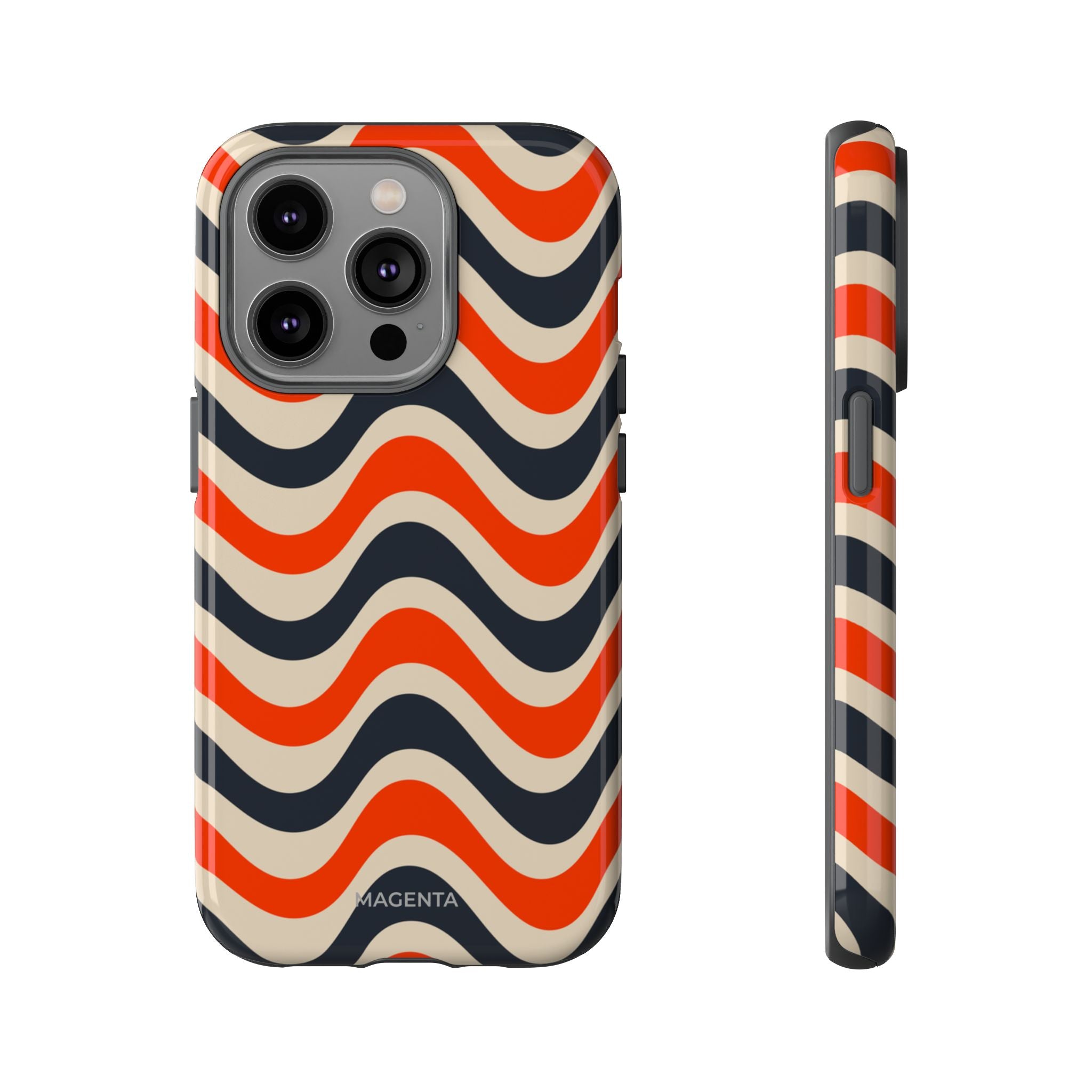 Black & Red Waves Tough Case