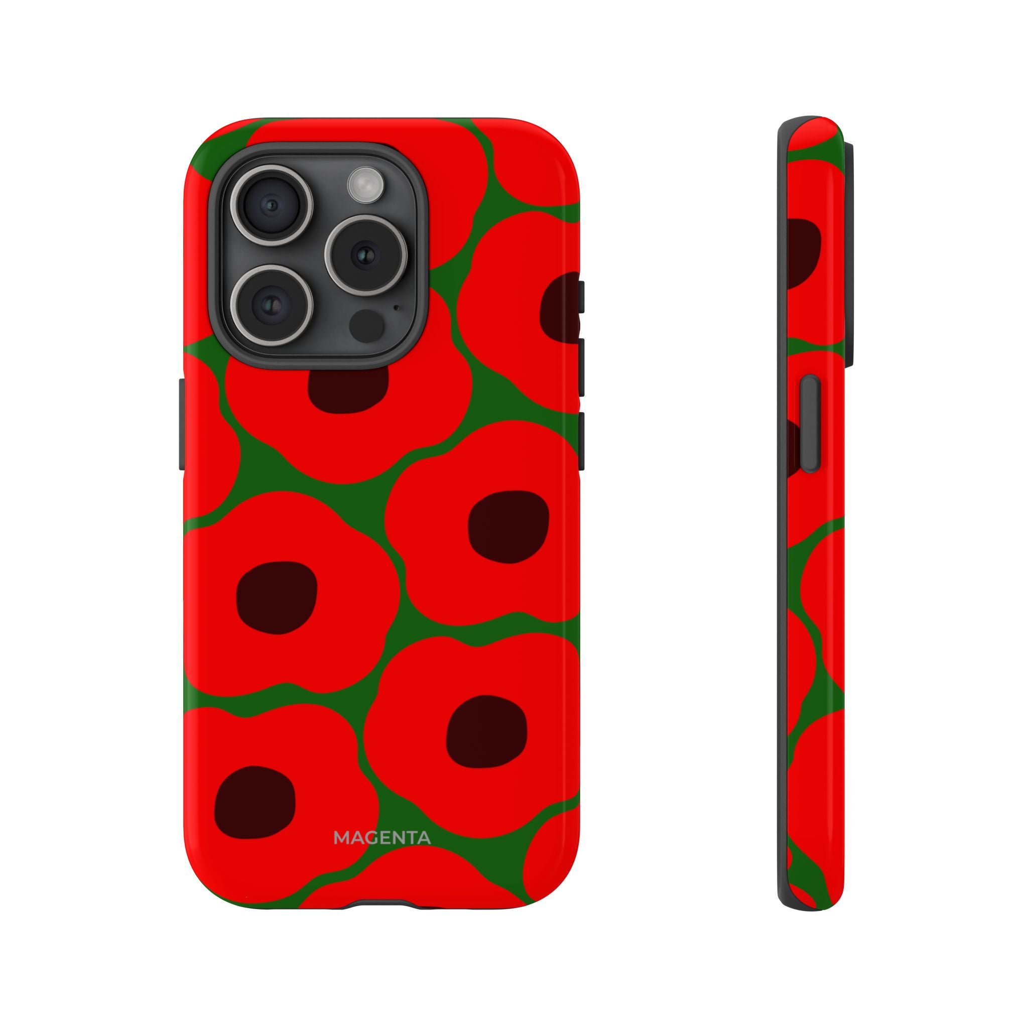Red Poppy On Deep Green Tough Case