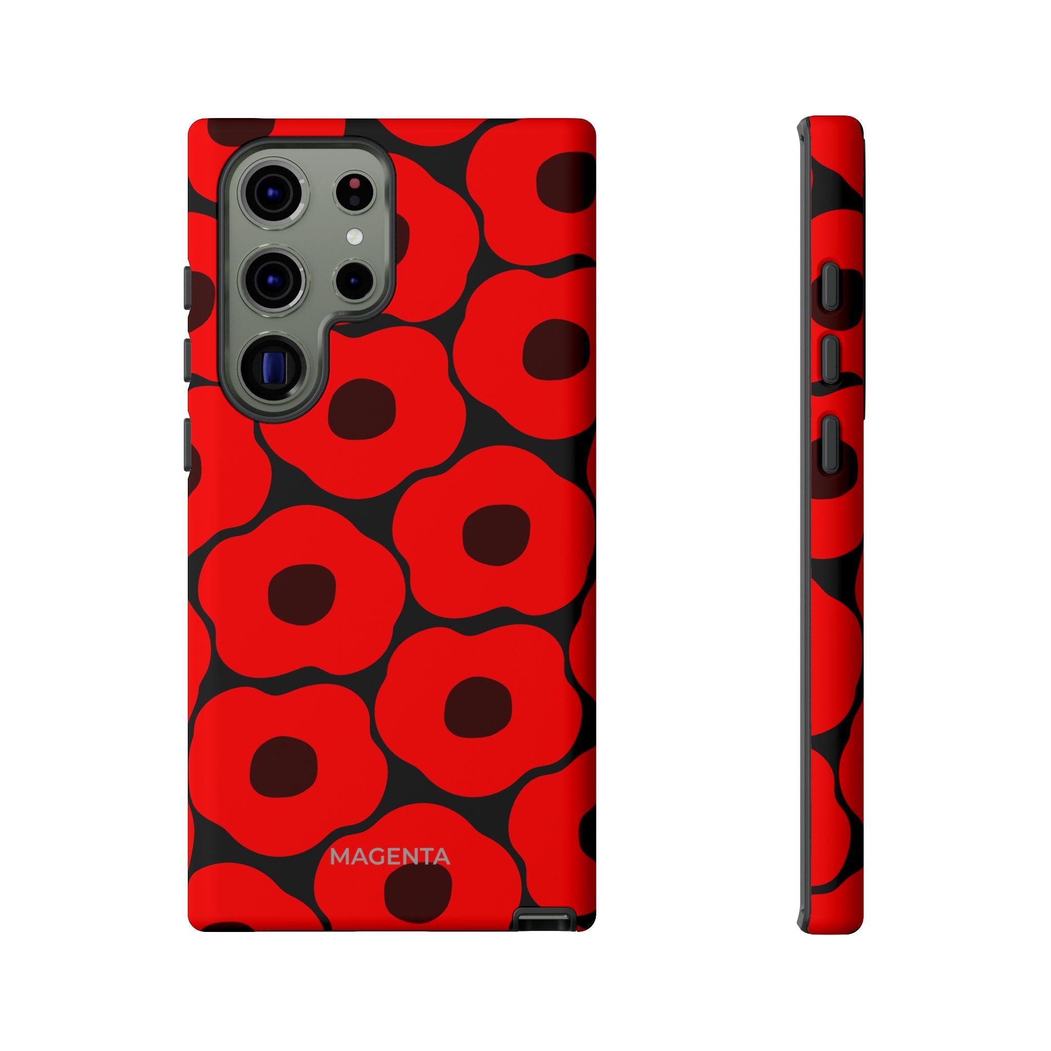 Red Poppy On Black Tough Case