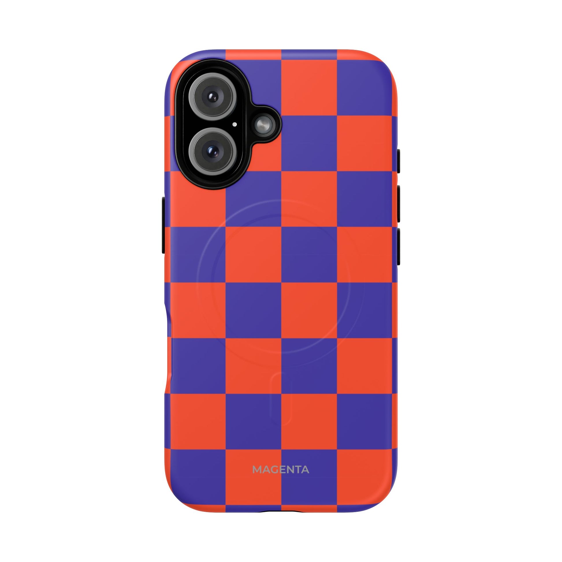 Blue & Orange Checkmate Tough Mag Case