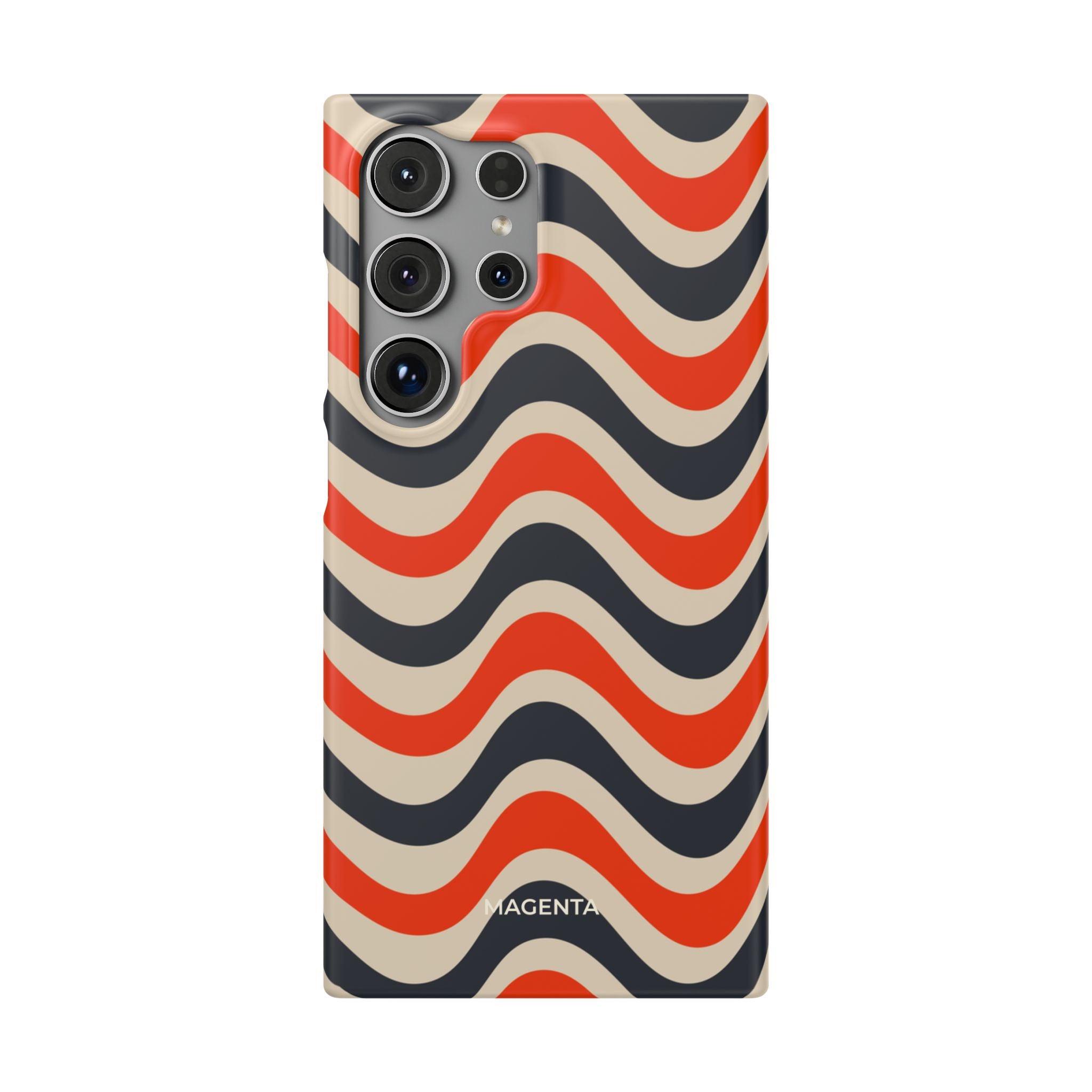 Black & Red Waves Snap Case