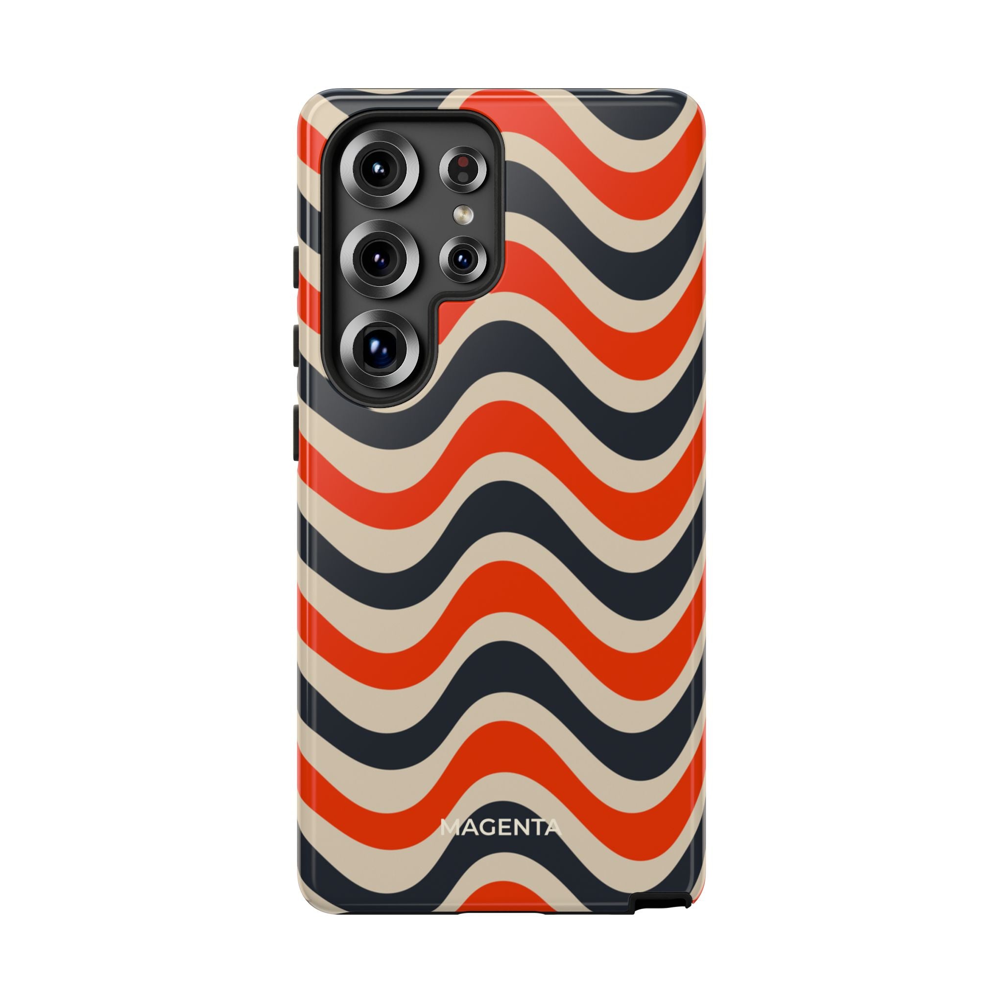 Black & Red Waves Tough Case