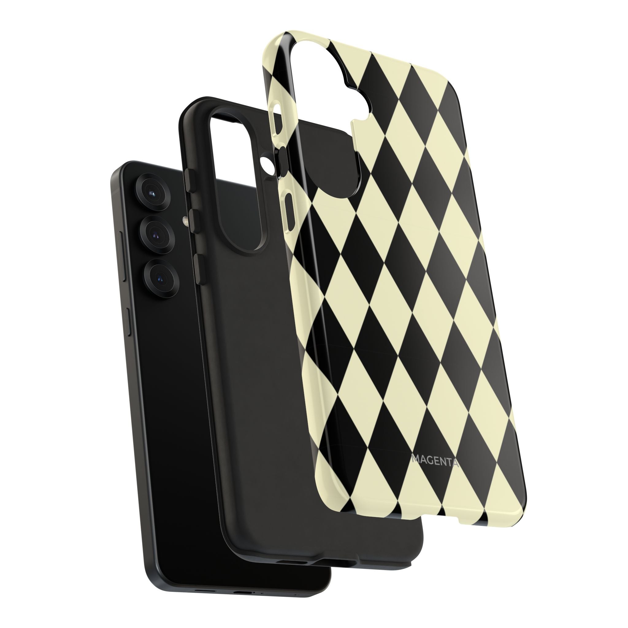 Black & Cream Geometric Tough Case