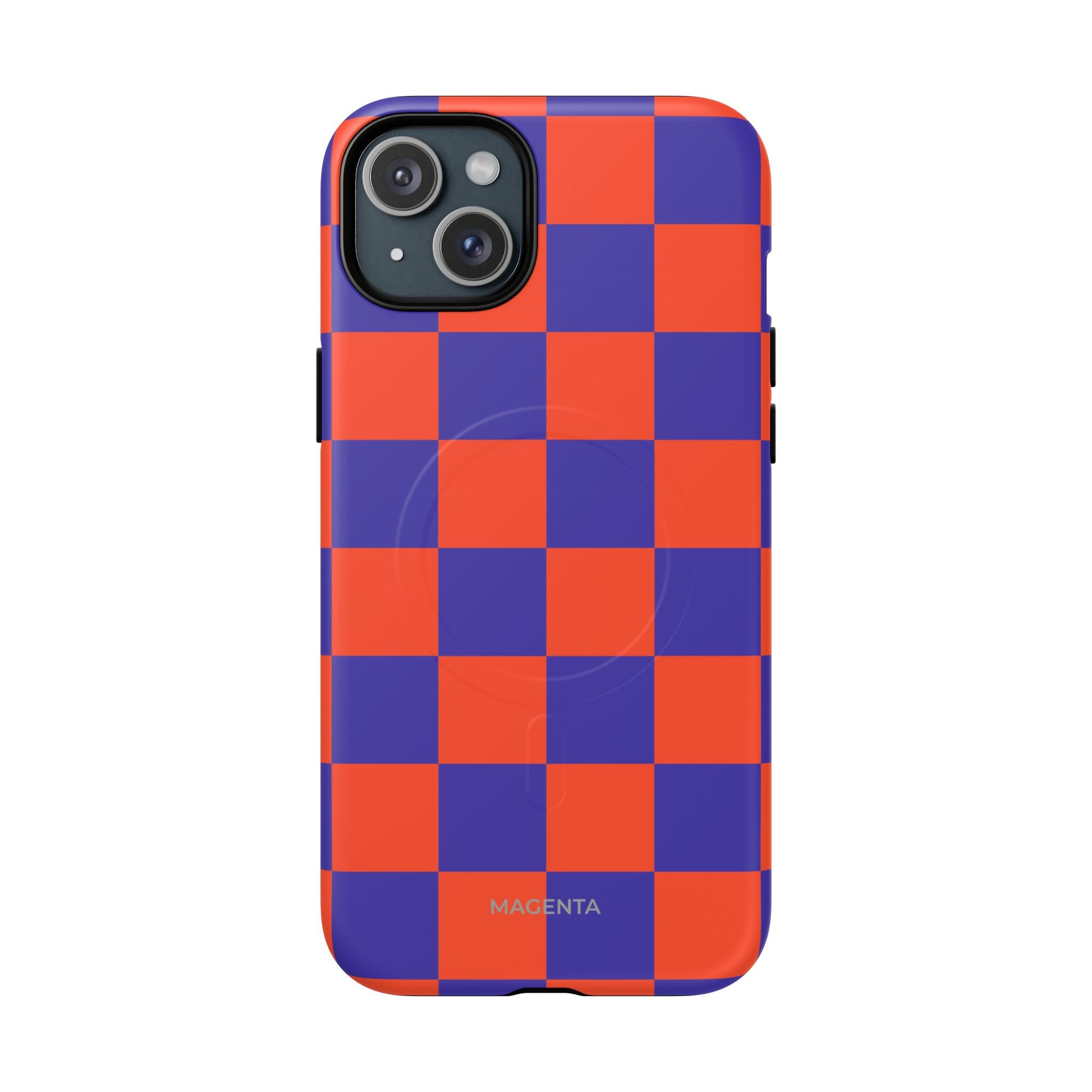 Blue & Orange Checkmate Tough Mag Case