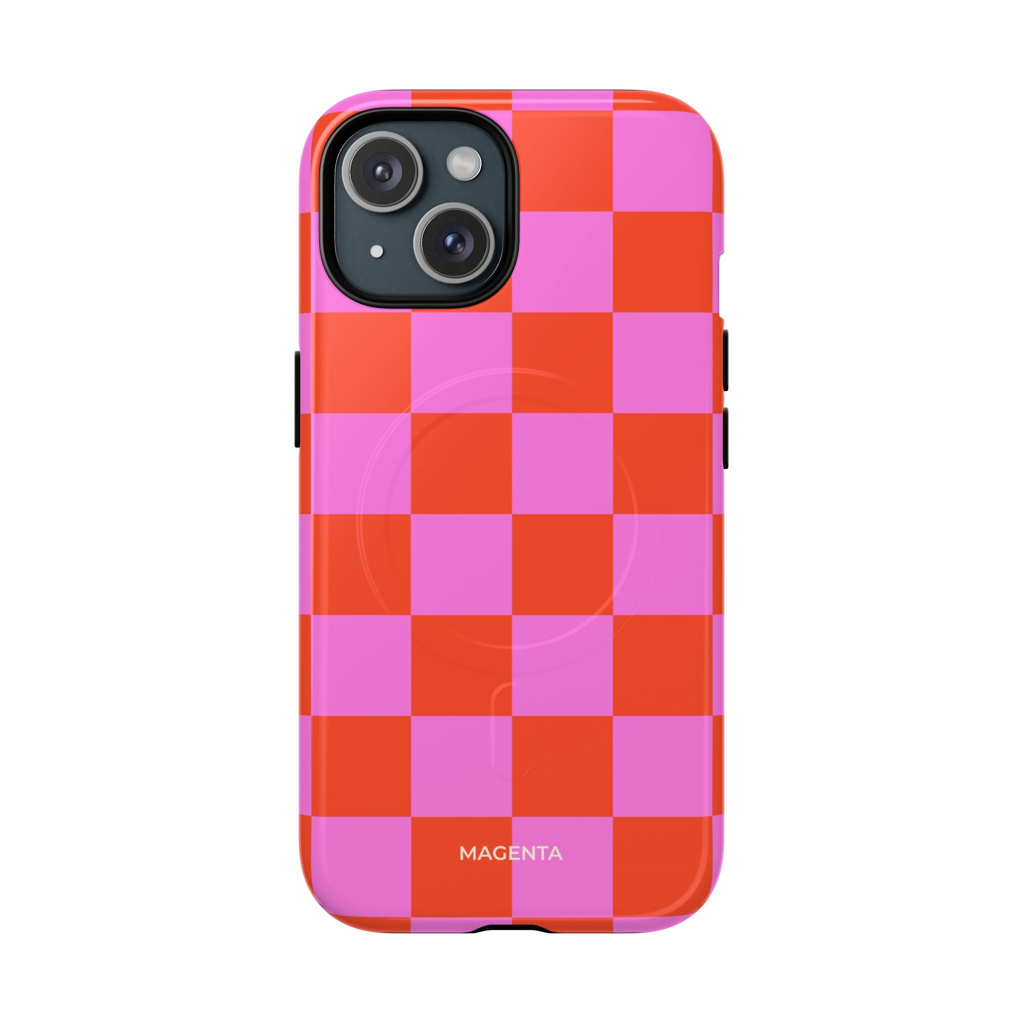 Pink & Orange Checkmate Tough Mag Case