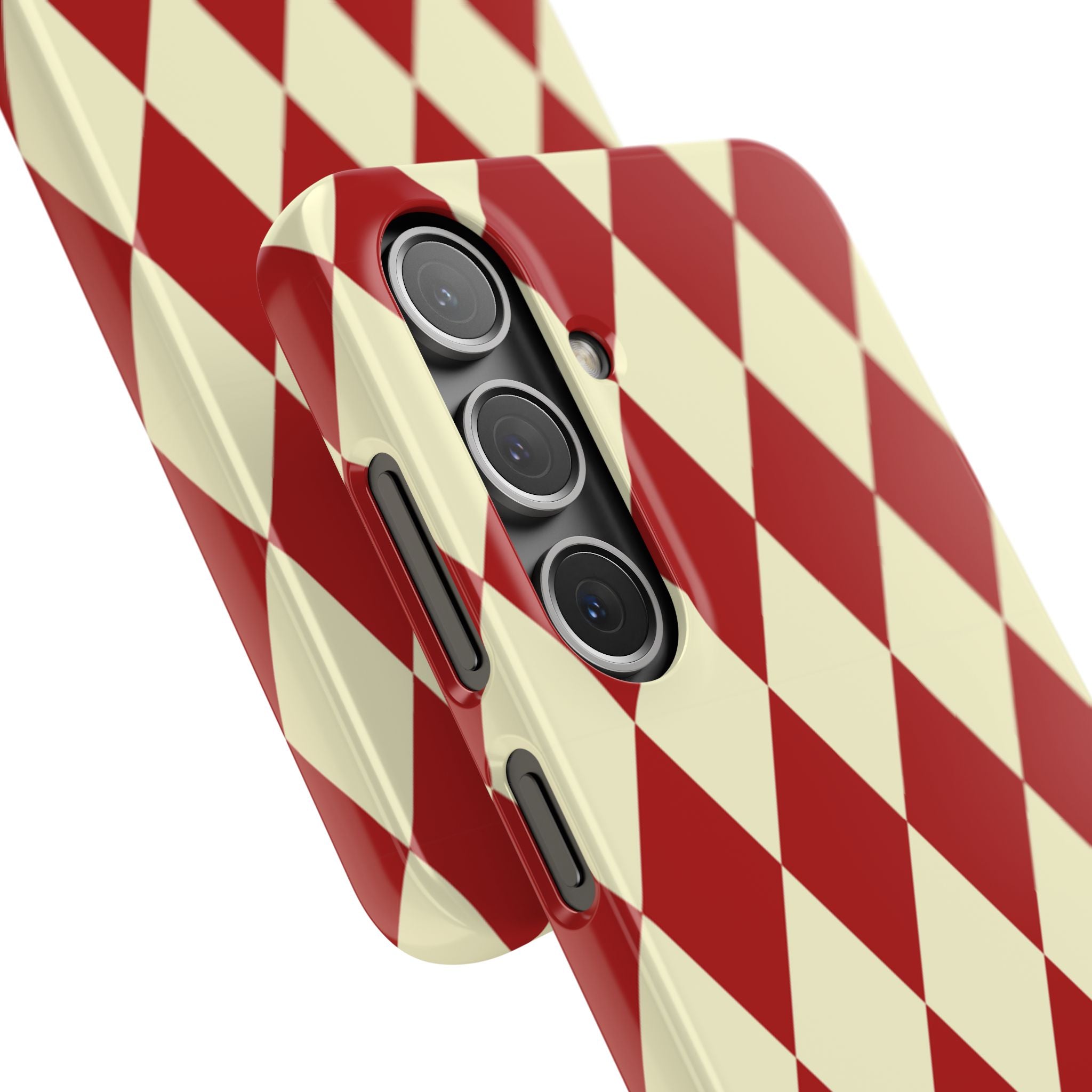 Maroon & Cream Geometric Snap Case