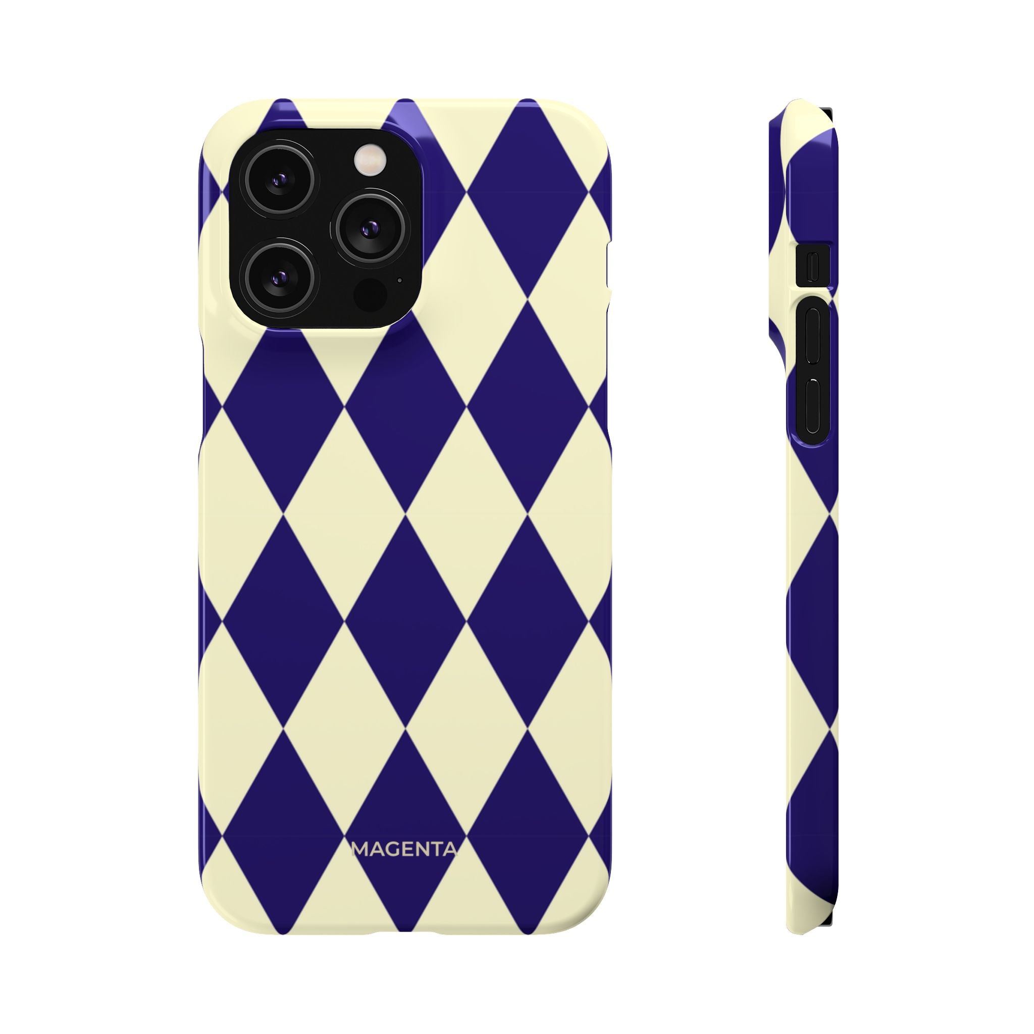 Navy & Cream Geometric Snap Case