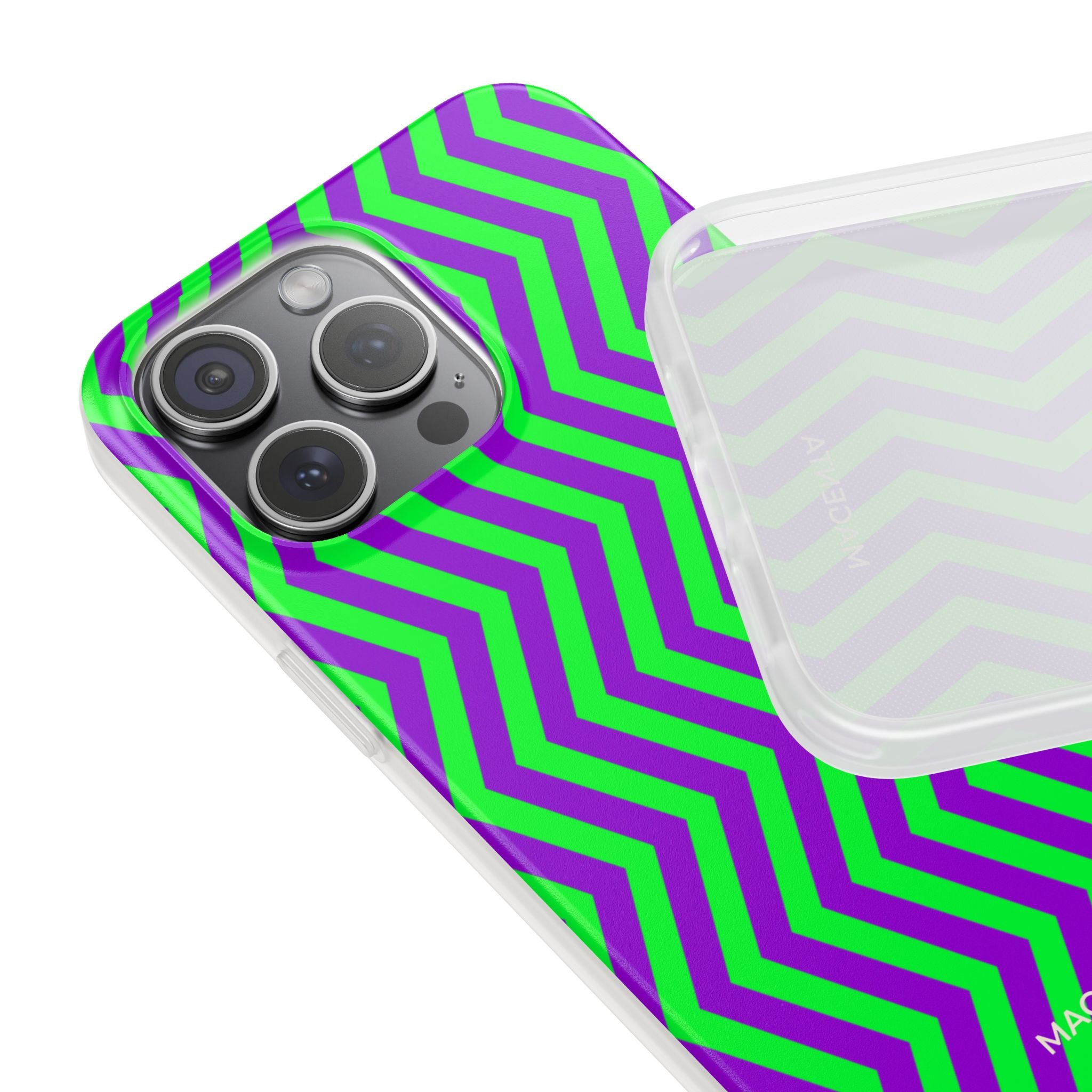 Green Purple Chevron Flexi Case